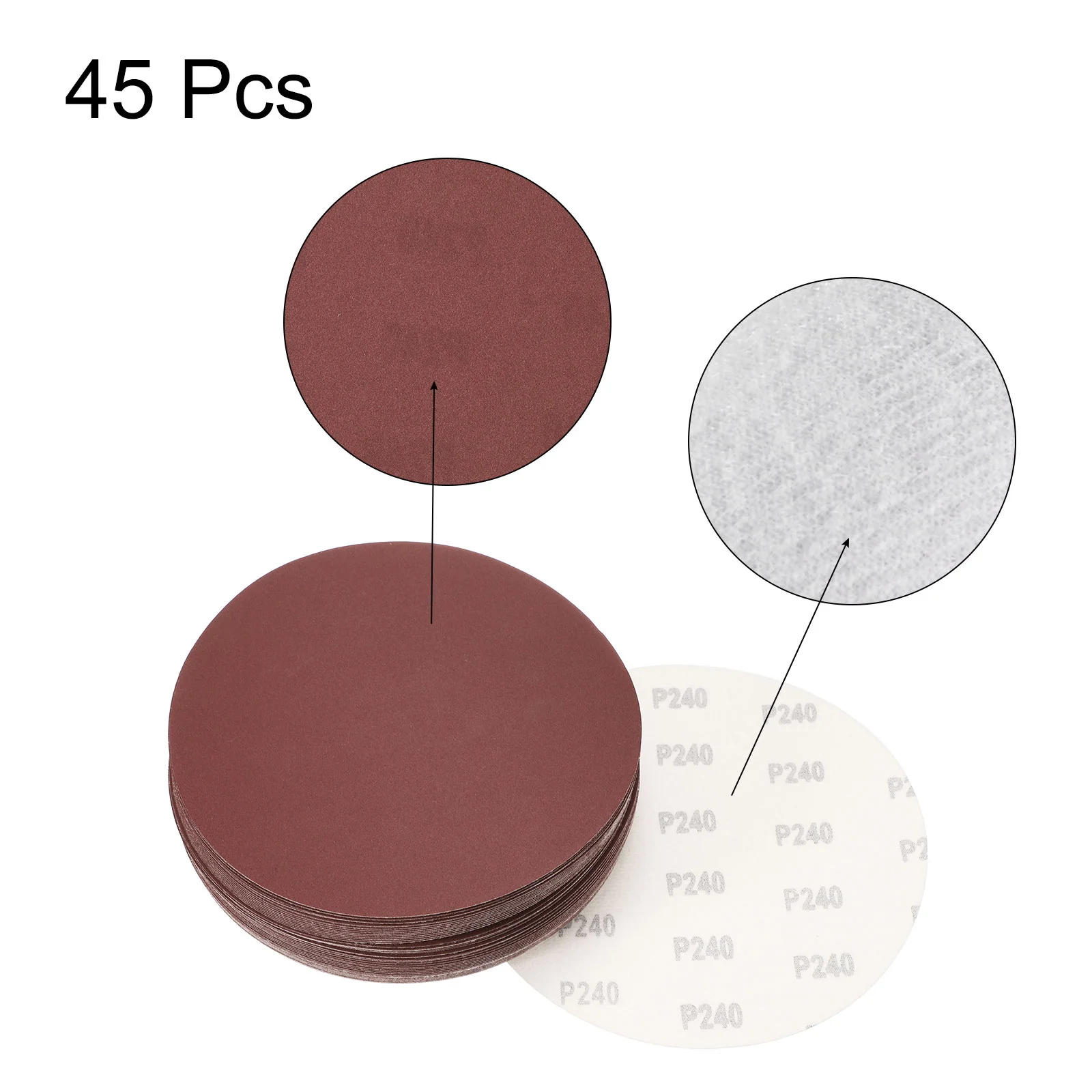 Uxcell 8-inch Hook and Loop Sanding Discs, 240-Grits Sandpaper 45pcs - Image 3