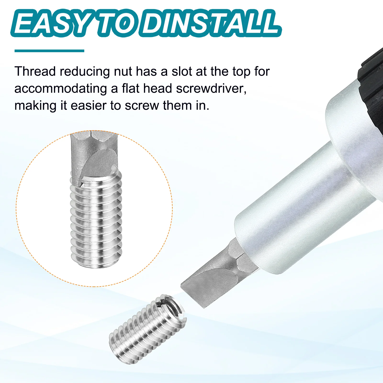 Thread Adapters Sleeve Reducing Nut, 6Pcs M4x0.7 Male to M2.5x0.45 Female, 5mm - Image 5