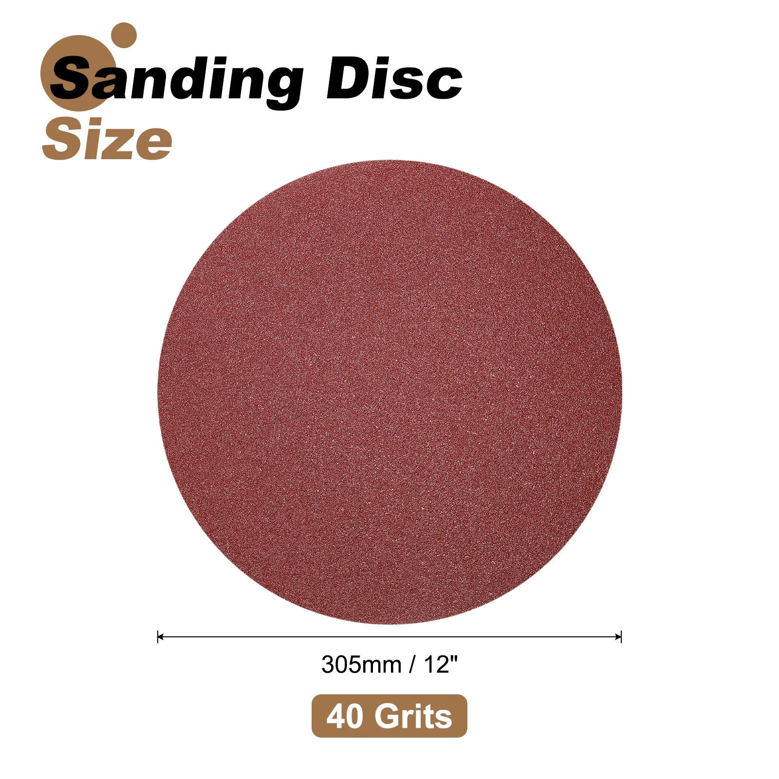 Uxcell 2pcs 12" PSA Sanding Discs 40 Grits Aluminum Oxide Sandpapers Self Adhesive - Image 2