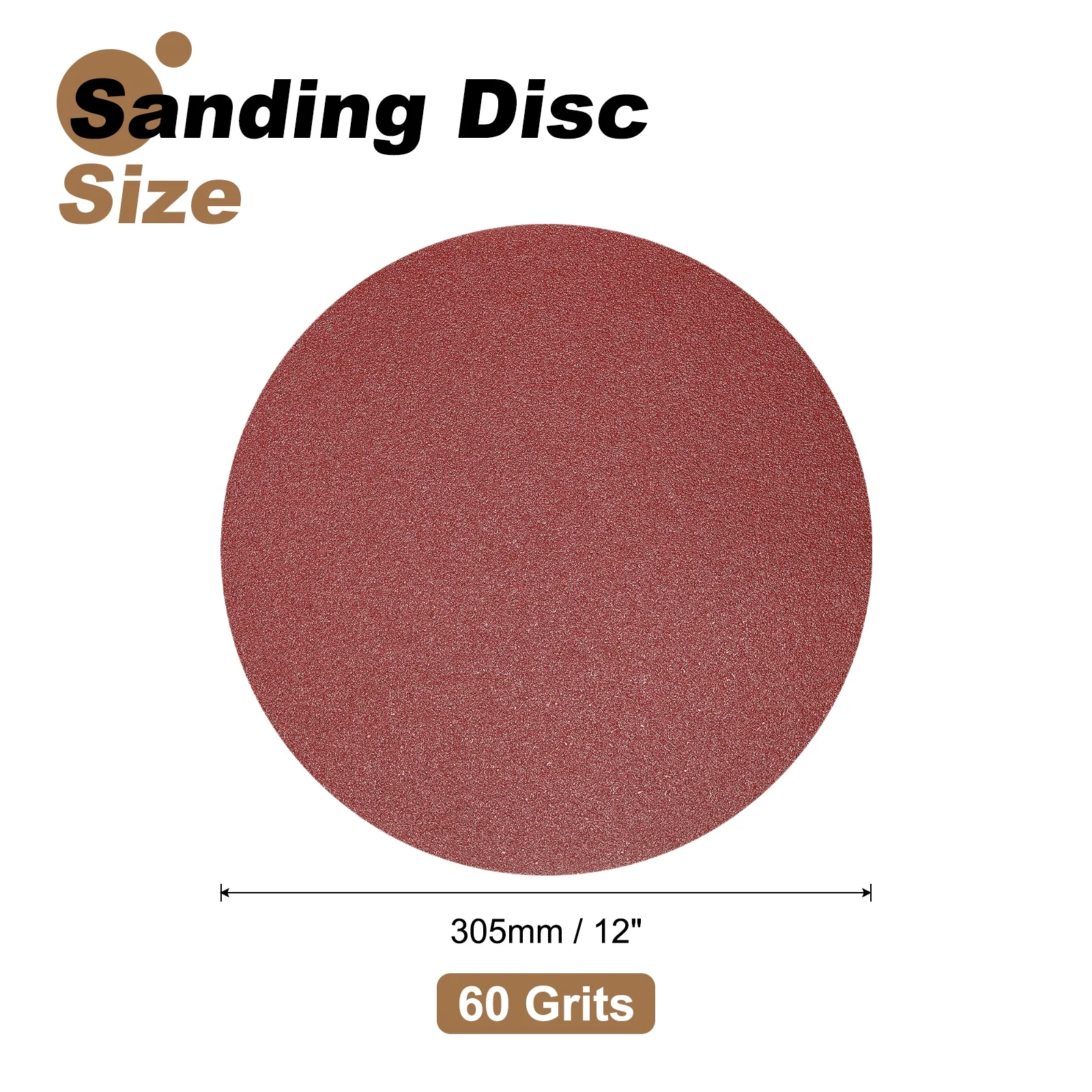 Uxcell 2pcs 12" PSA Sanding Discs 60 Grits Aluminum Oxide Sandpapers Self Adhesive - Image 2