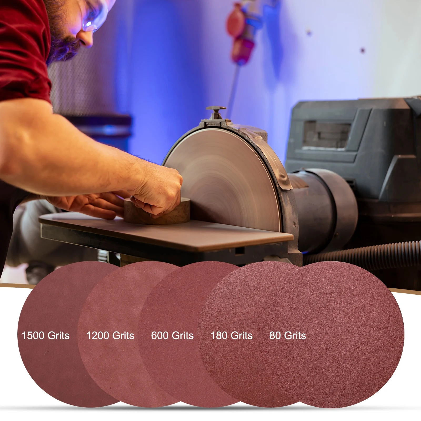 Uxcell 2pcs 12" PSA Sanding Discs 800 Grits Aluminum Oxide Sandpapers Self Adhesive - Image 6