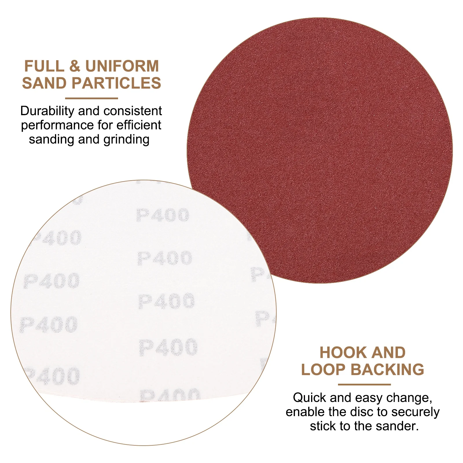 Uxcell 10pcs 12" Hook and Loop Sanding Discs 400 Grits Aluminum Oxide Sandpapers - Image 5