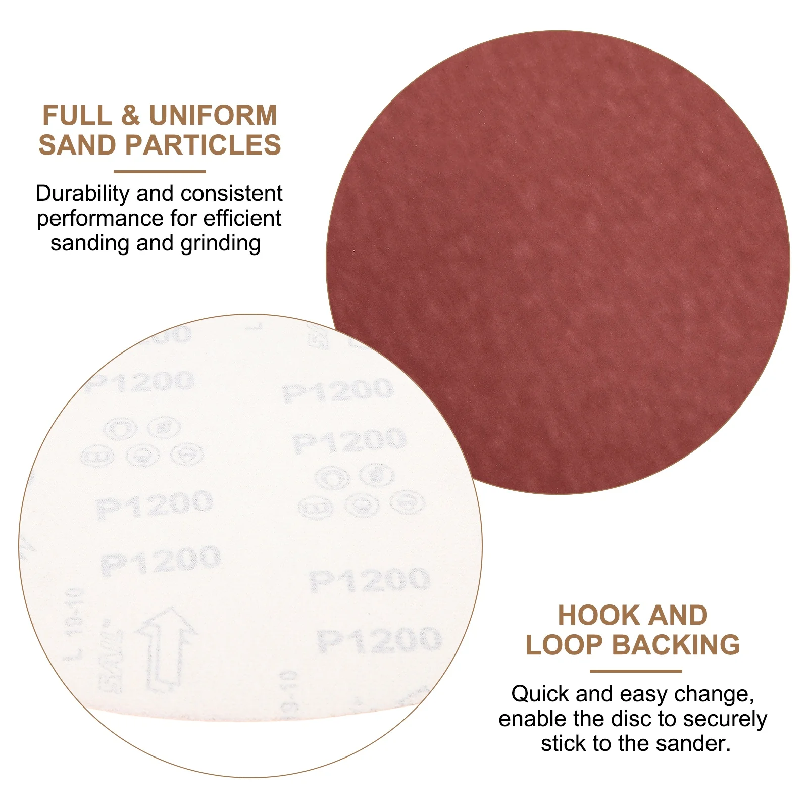 Uxcell 5pcs 12" Hook and Loop Sanding Discs 1200 Grits Aluminum Oxide Sandpapers - Image 5