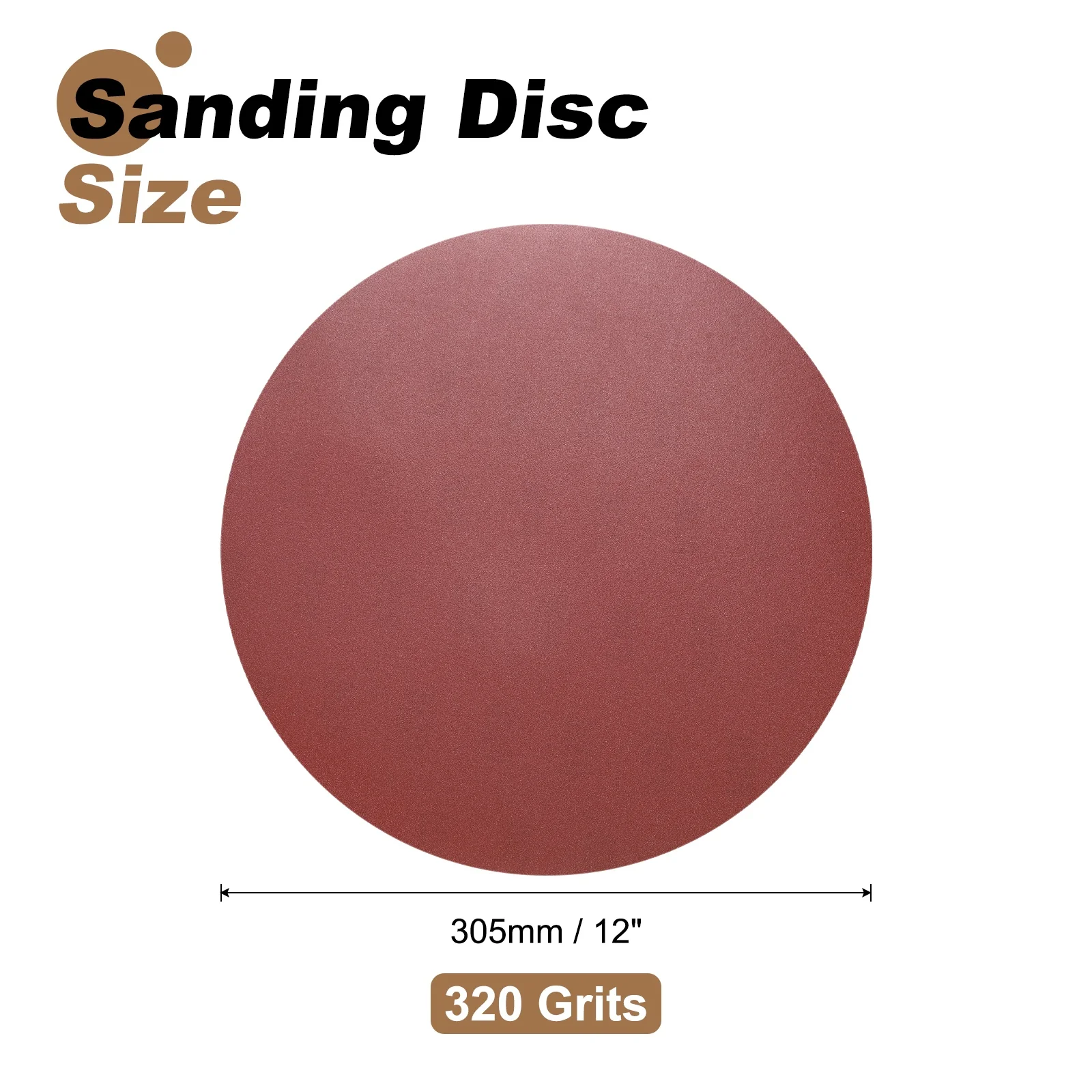 Uxcell 5pcs 12" Hook and Loop Sanding Discs 320 Grits Aluminum Oxide Sandpapers - Image 2