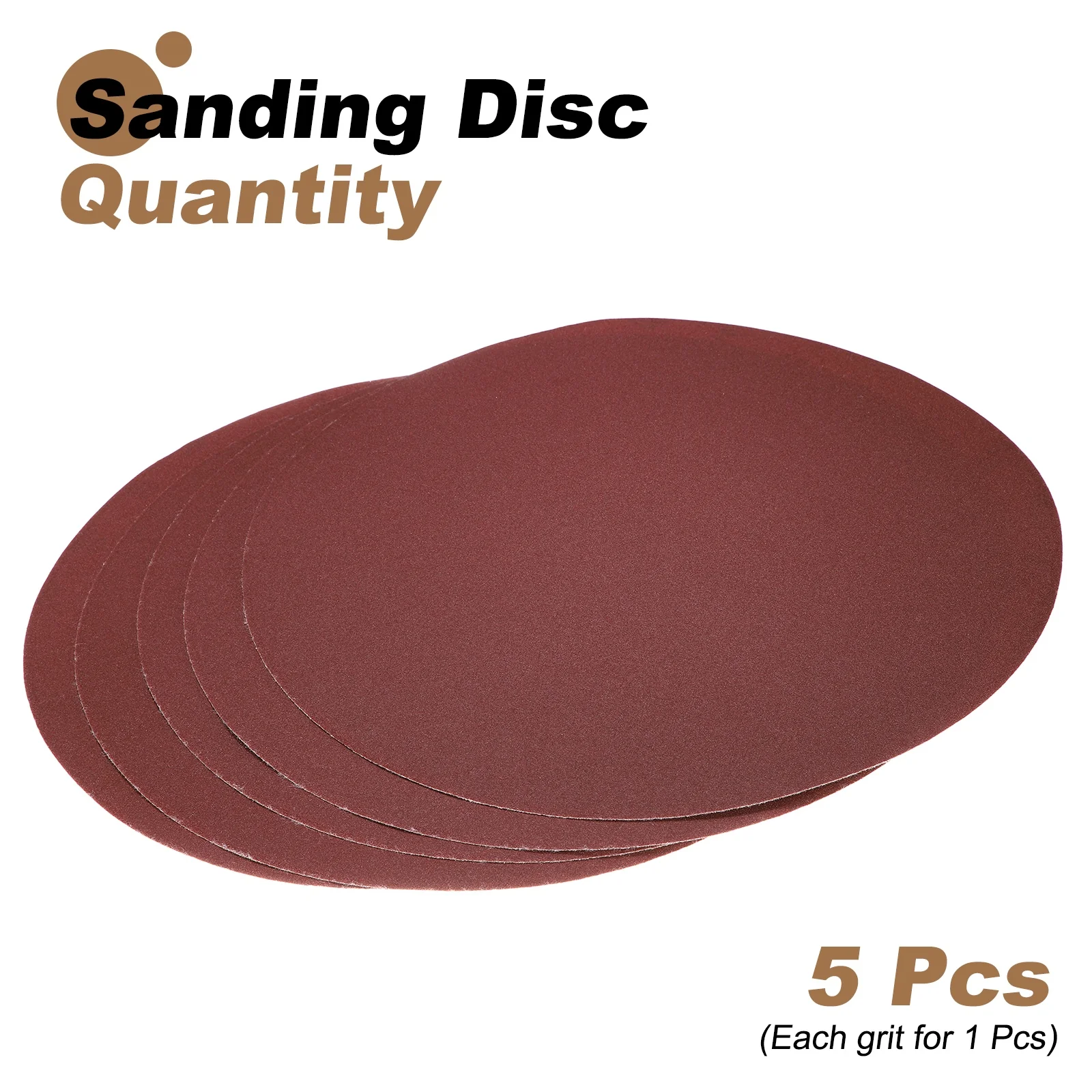 Uxcell 5pcs 12" PSA Sanding Discs 60-240 Grits Aluminum Oxide Sandpapers Self Adhesive - Image 3