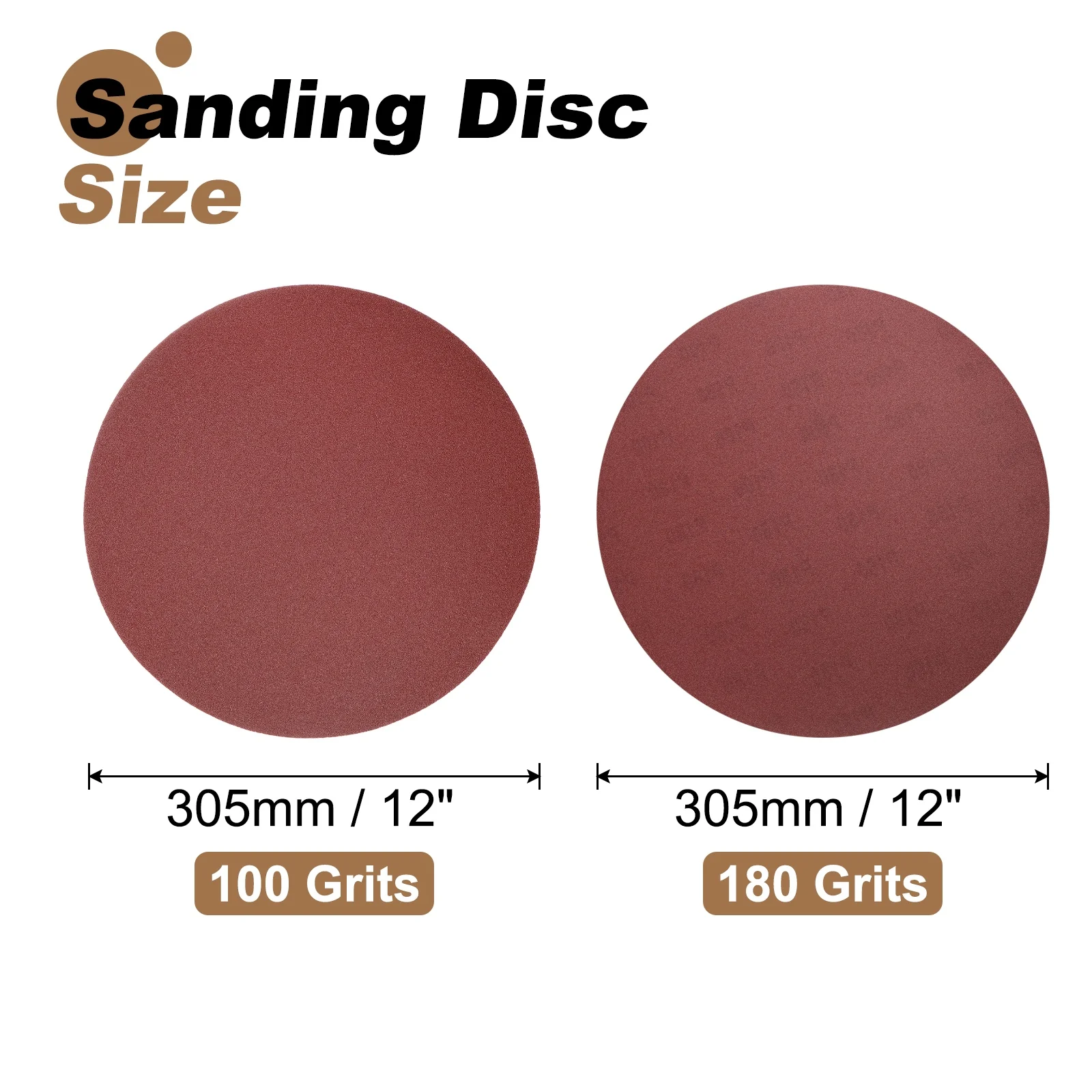 Uxcell 16pcs 12" PSA Sanding Discs 100+180 Grits Aluminum Oxide Sandpaper Self Adhesive - Image 2