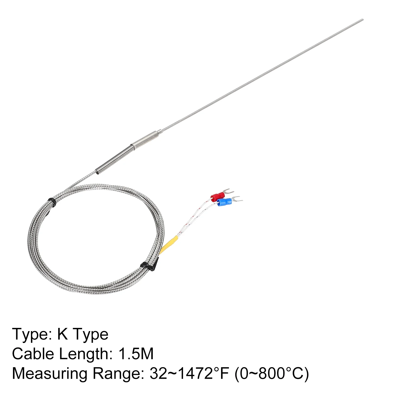 E Type Temperature Sensor Probe 1.5M Cable 2x250mm Probe Thermocouple - Image 3