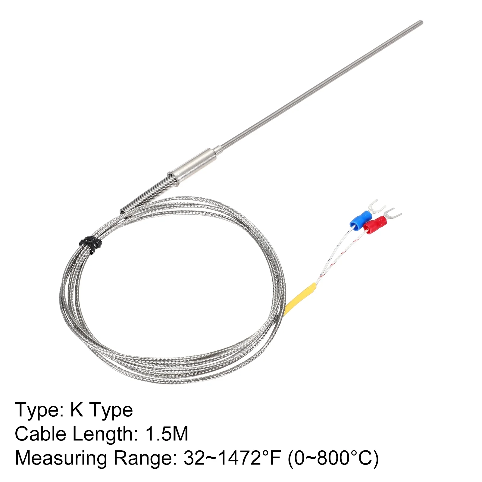E Type Temperature Sensor Probe 1.5M Cable 3x150mm Probe Thermocouple - Image 3