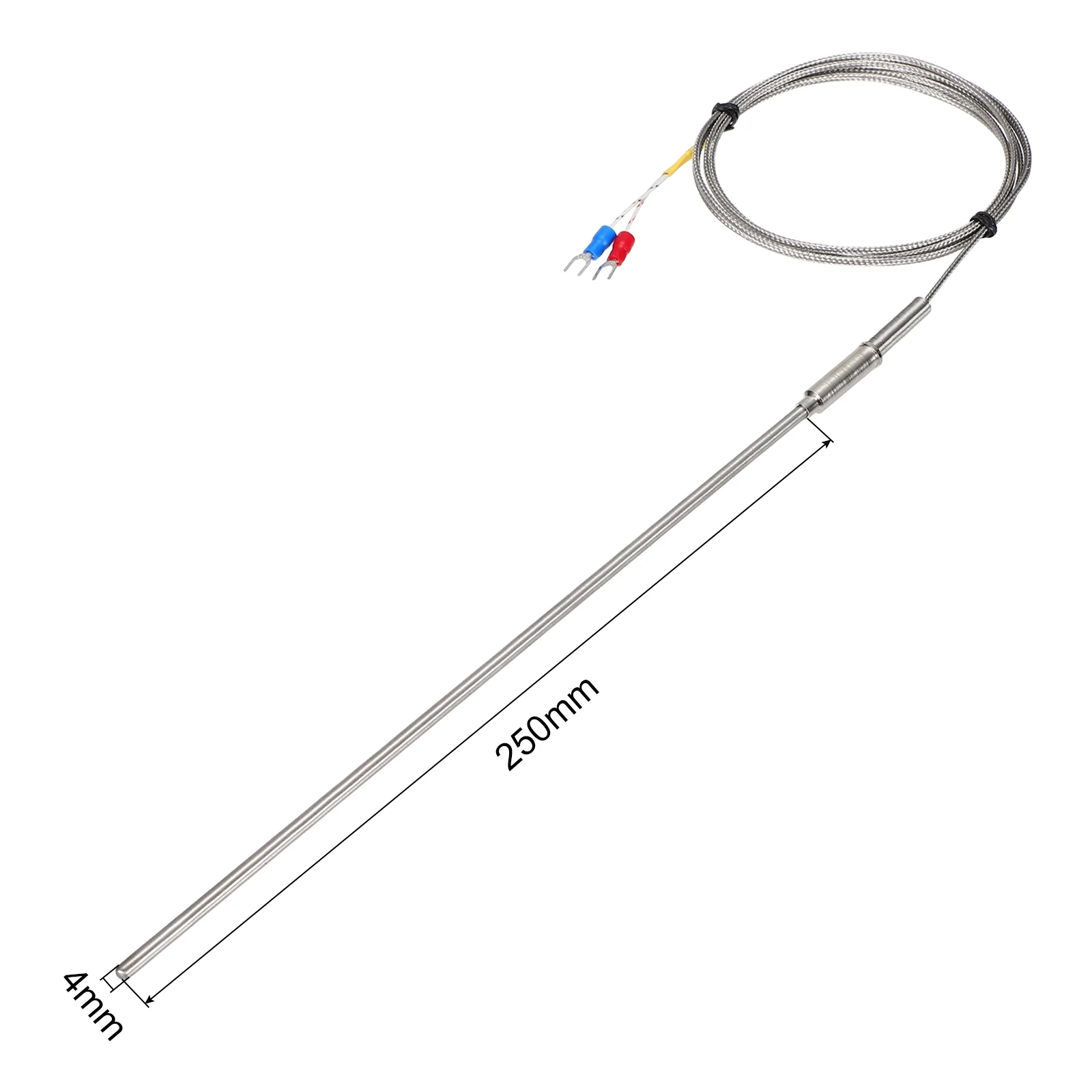 E Type Temperature Sensor Probe 1.5M Cable 4x250mm Probe Thermocouple - Image 2