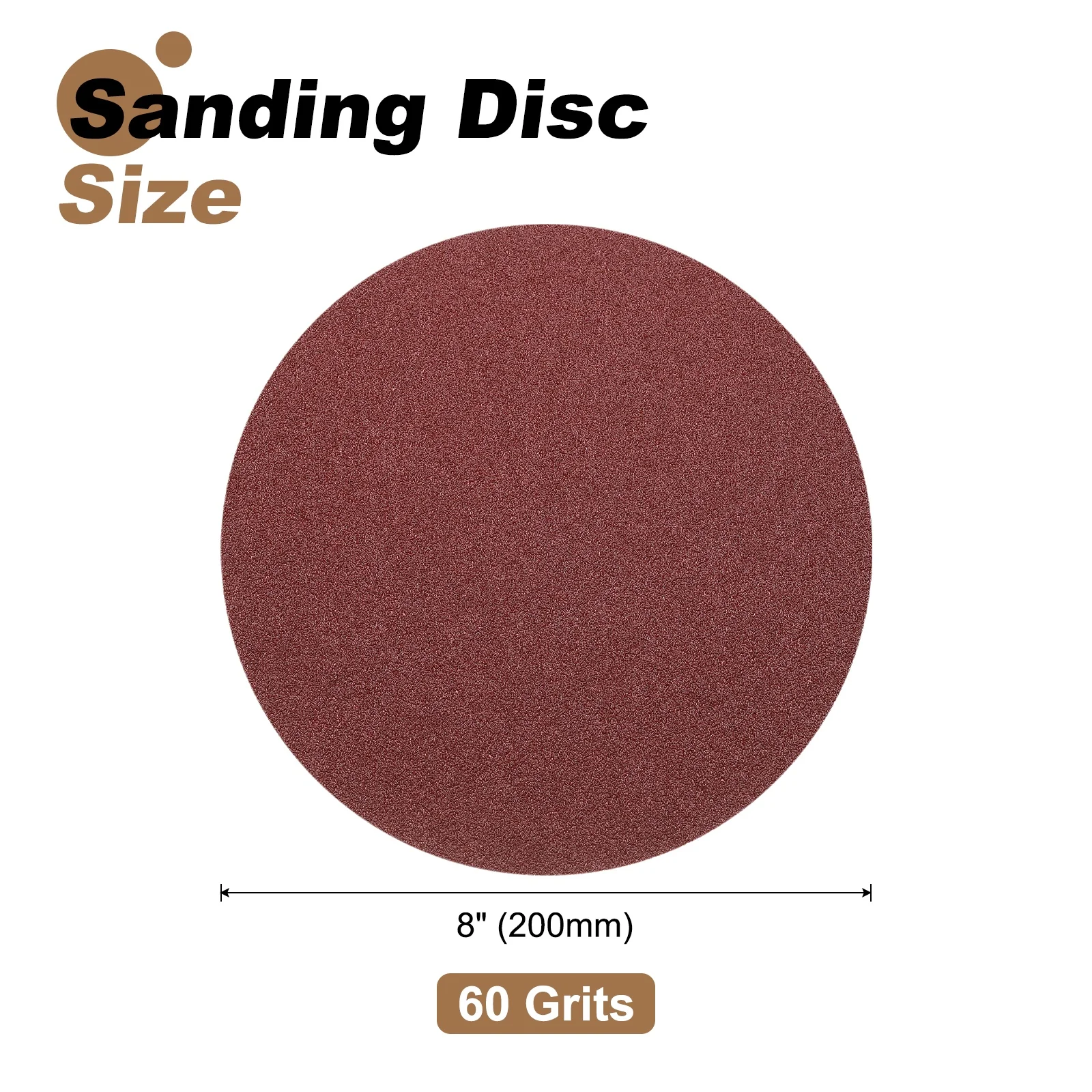 Uxcell 5pcs 8" PSA Sanding Discs 60 Grits Aluminum Oxide Sandpapers Self Adhesive - Image 2