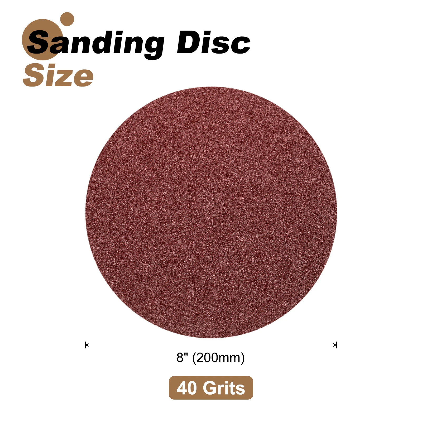 Uxcell 15pcs 8" PSA Sanding Discs 40 Grits Aluminum Oxide Sandpapers Self Adhesive - Image 2