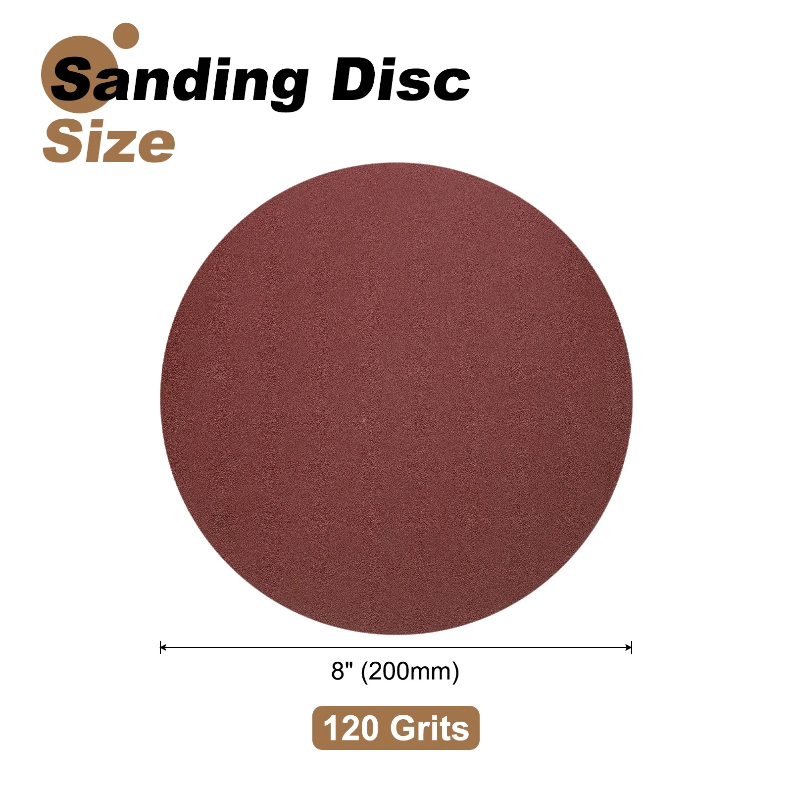 Uxcell 15pcs 8" PSA Sanding Discs 120 Grits Aluminum Oxide Sandpapers Self Adhesive - Image 2