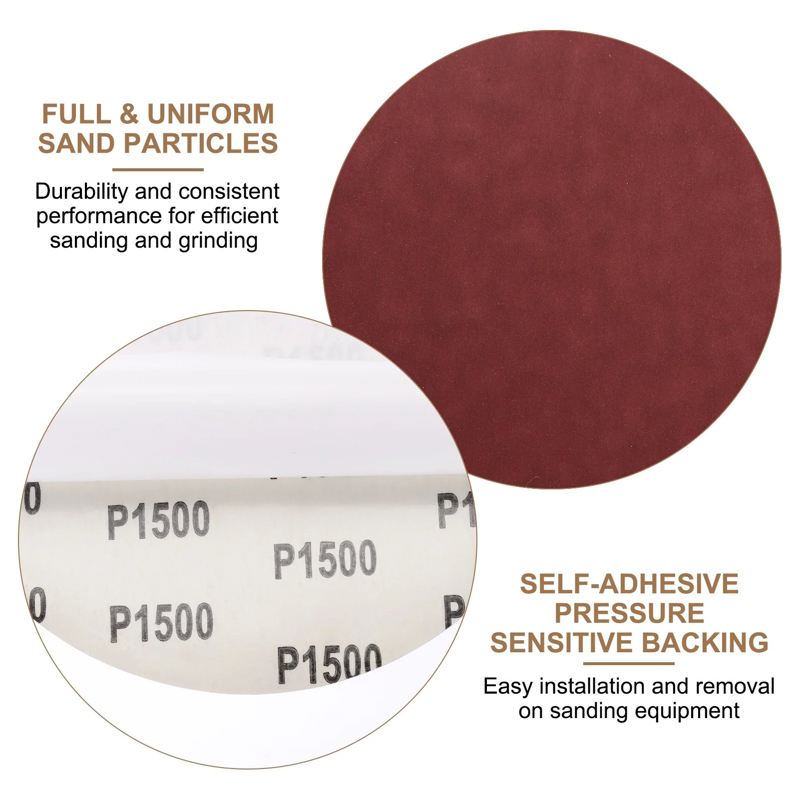 Uxcell 25pcs 8" PSA Sanding Discs 1500 Grits Aluminum Oxide Sandpapers Self Adhesive - Image 5