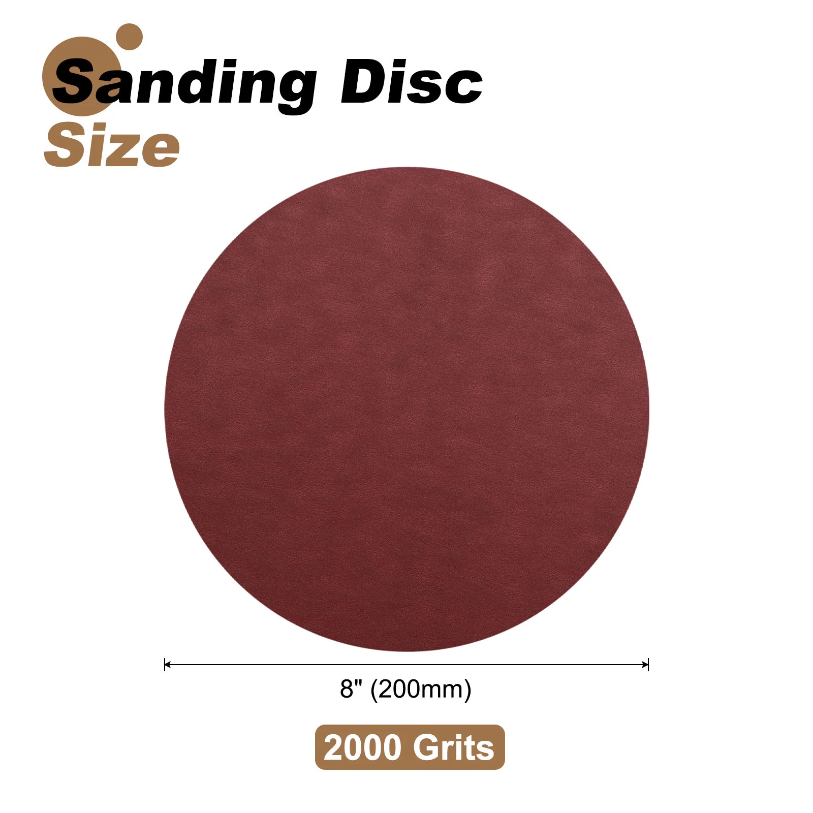 Uxcell 25pcs 8" PSA Sanding Discs 2000 Grits Aluminum Oxide Sandpapers Self Adhesive - Image 2