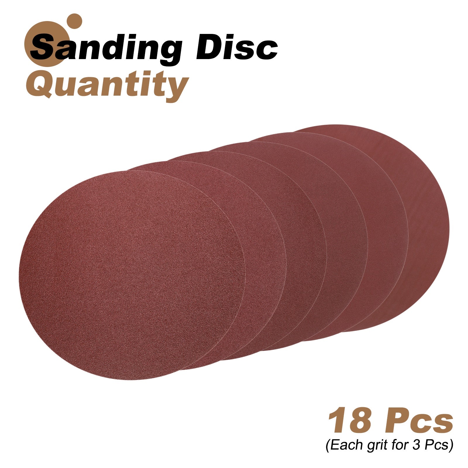 Uxcell 18pcs 8" PSA Sanding Discs 80/100/120/180/240/400 Grits Sandpapers Self Adhesive - Image 3