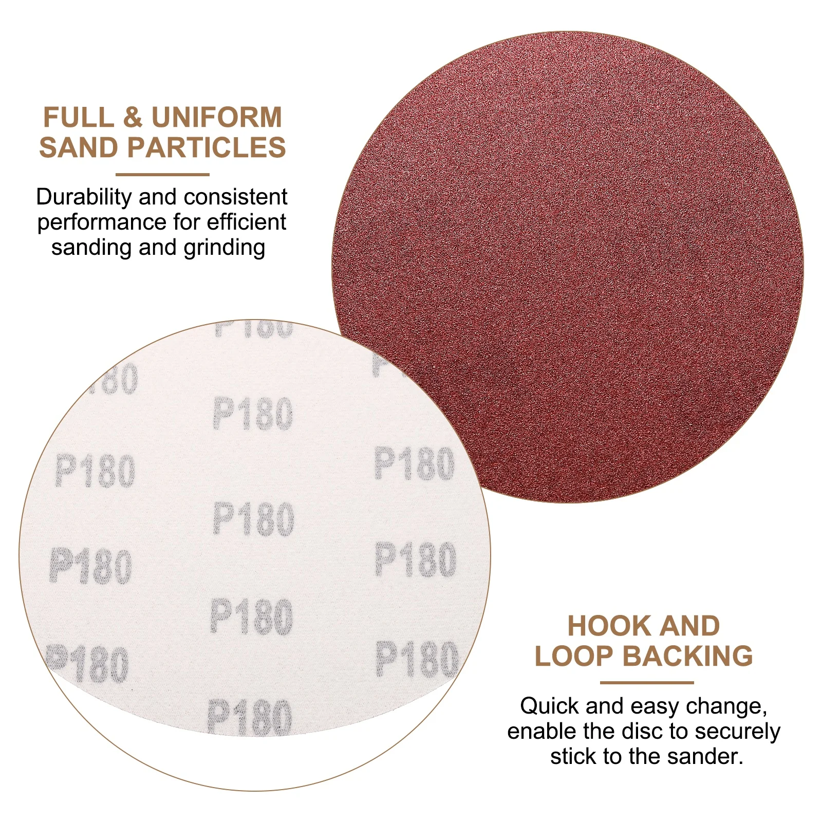 Uxcell 80pcs 8" Hook & Loop Sanding Disc 80-800 Grit Aluminum Oxide Sandpaper - Image 5