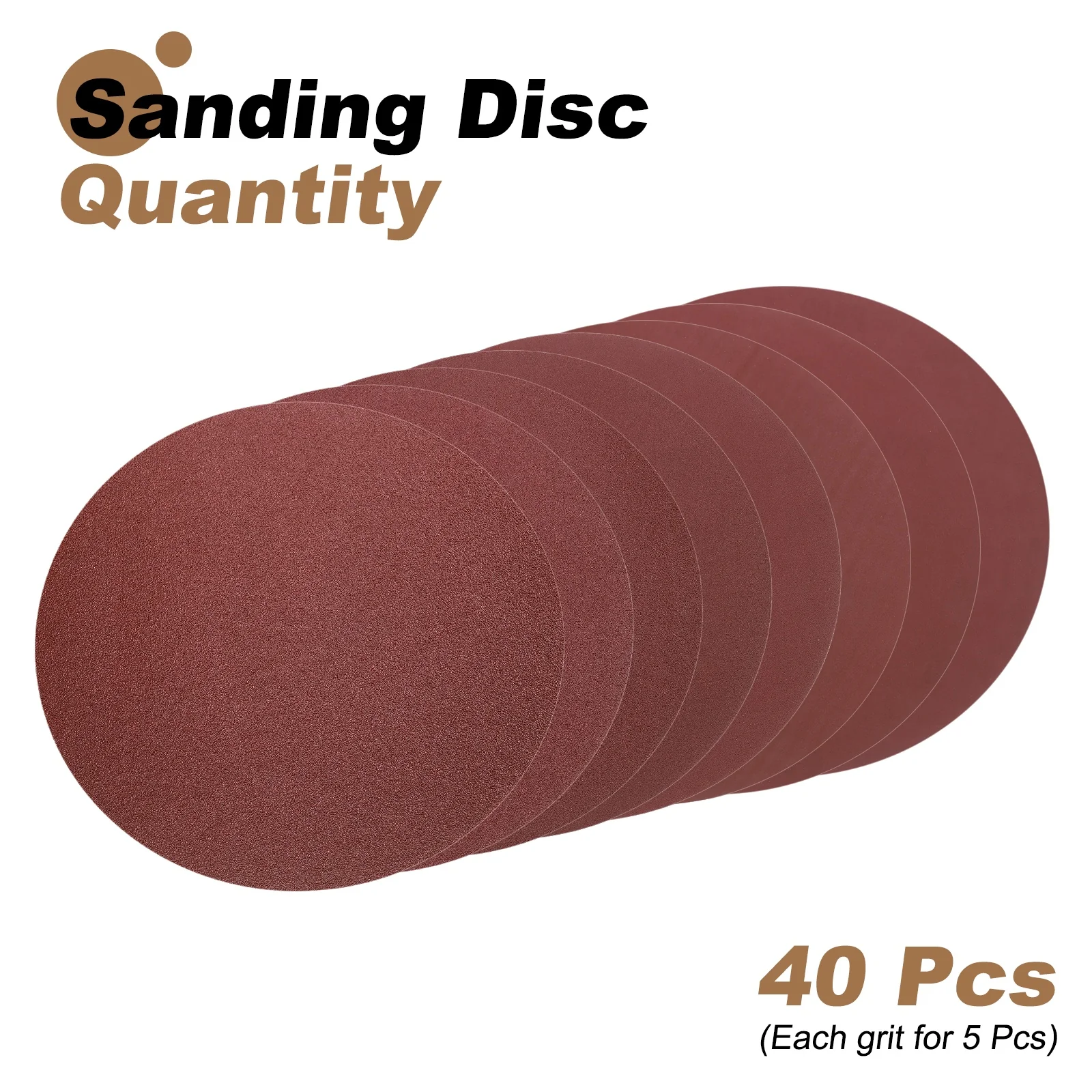 Uxcell 40pcs 8" Hook & Loop Sanding Disc 80-800 Grit Aluminum Oxide Sandpaper - Image 3