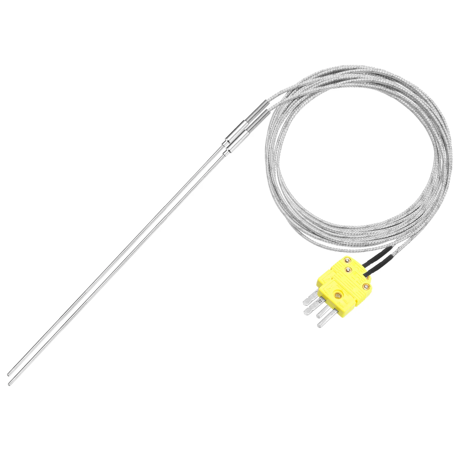 K Type Thermocouple with Plug,Temperature Sensor -40 to 1100°C 1x300mm 6.6ft