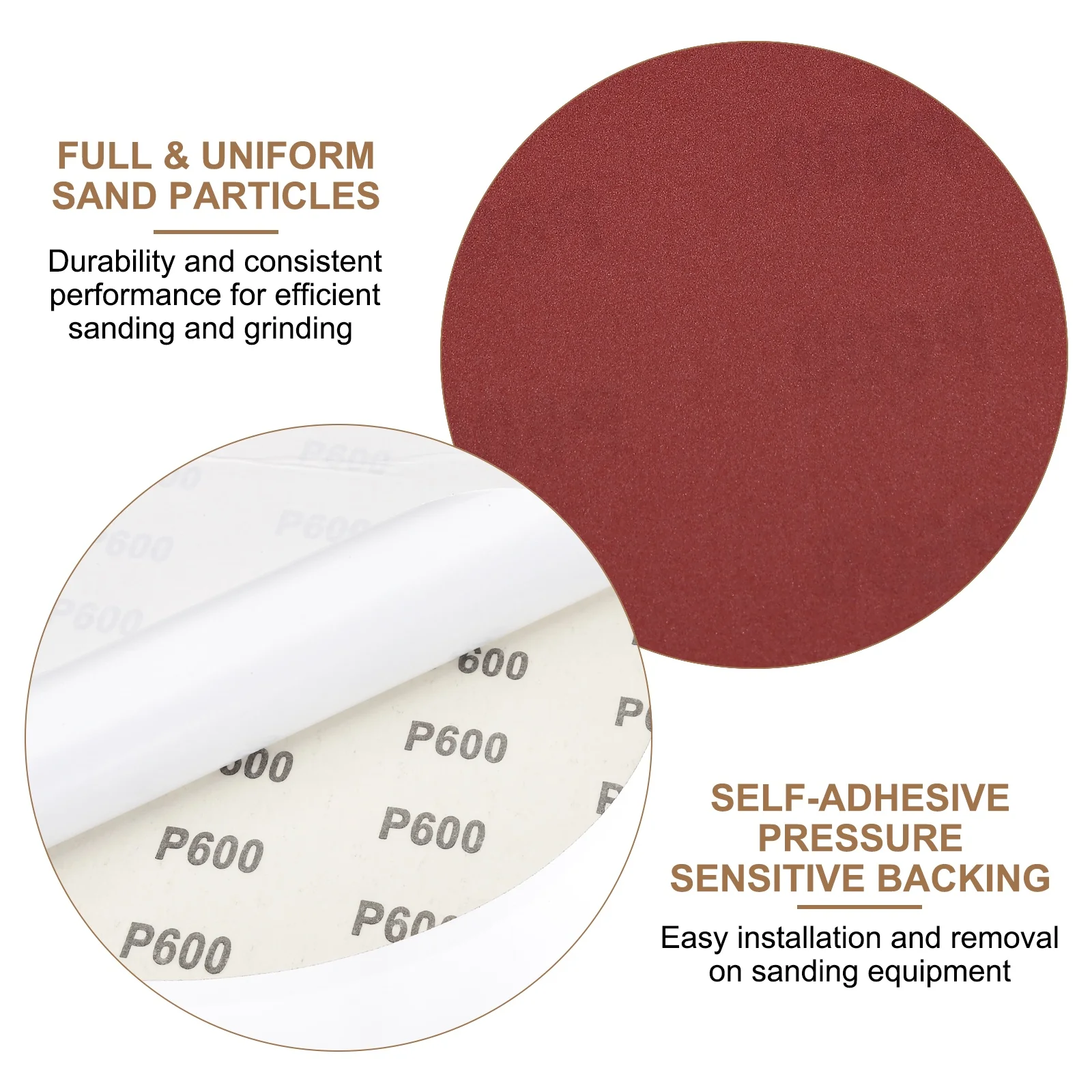 Uxcell 3pcs 10" PSA Sanding Discs 600 Grits Aluminum Oxide Sandpapers Self Adhesive - Image 5