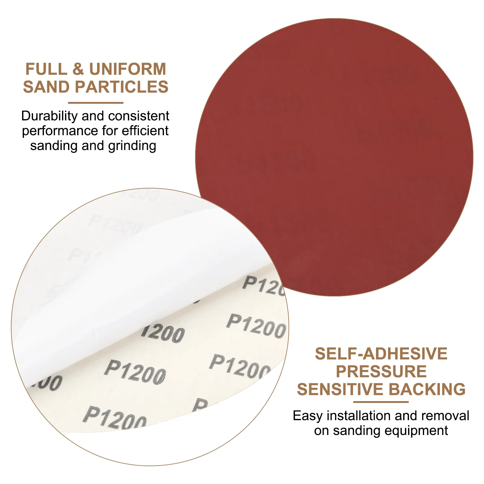 Uxcell 3pcs 10" PSA Sanding Discs 1200 Grits Aluminum Oxide Sandpapers Self Adhesive - Image 5