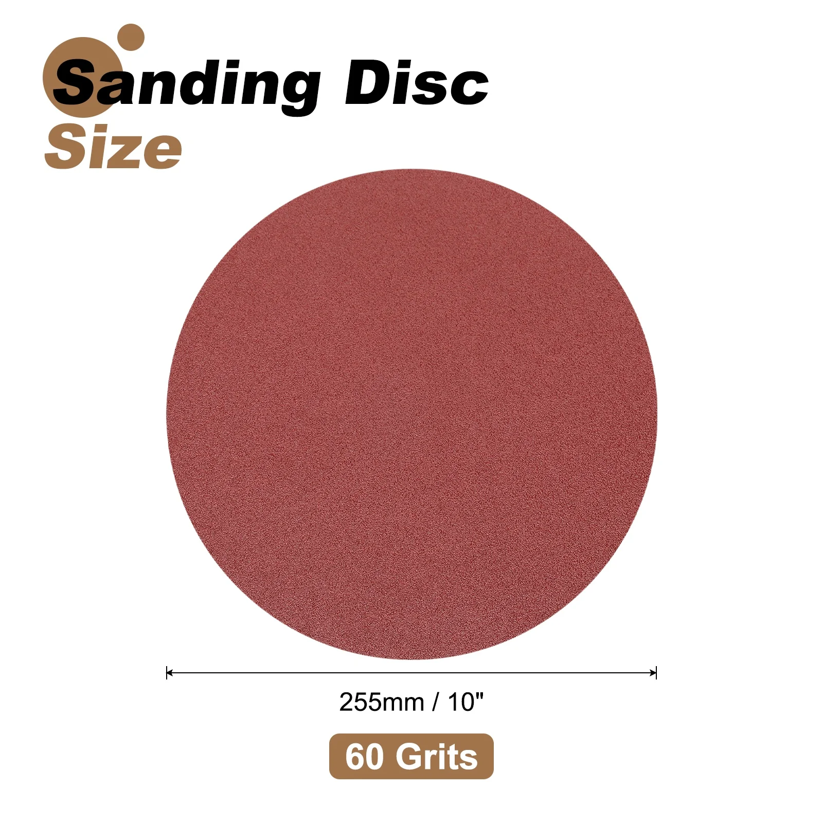 Uxcell 12pcs 10" PSA Sanding Discs 60 Grits Aluminum Oxide Sandpapers Self Adhesive - Image 2