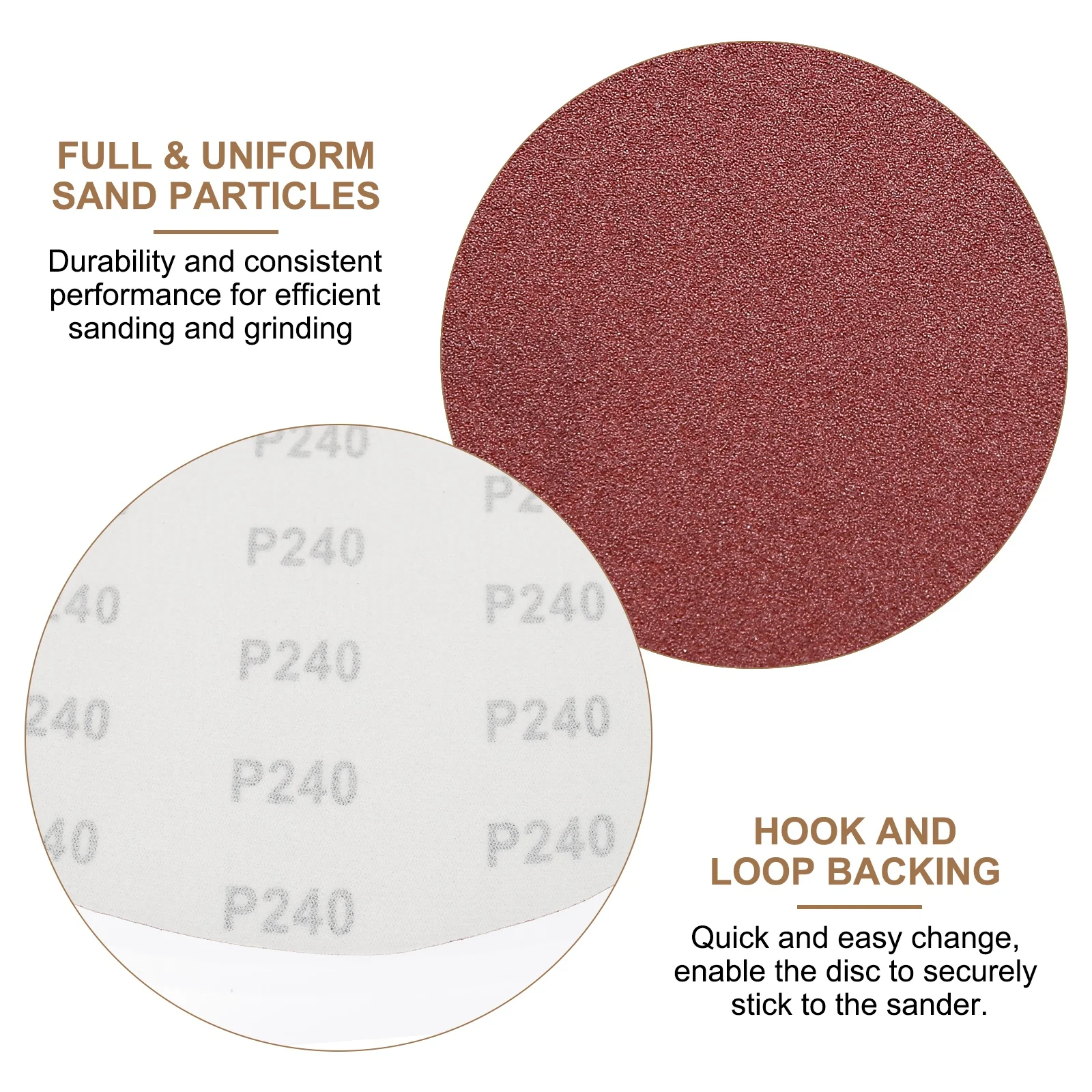 Uxcell 2pcs 10" Hook and Loop Sanding Discs 240 Grits Aluminum Oxide Sandpapers - Image 5