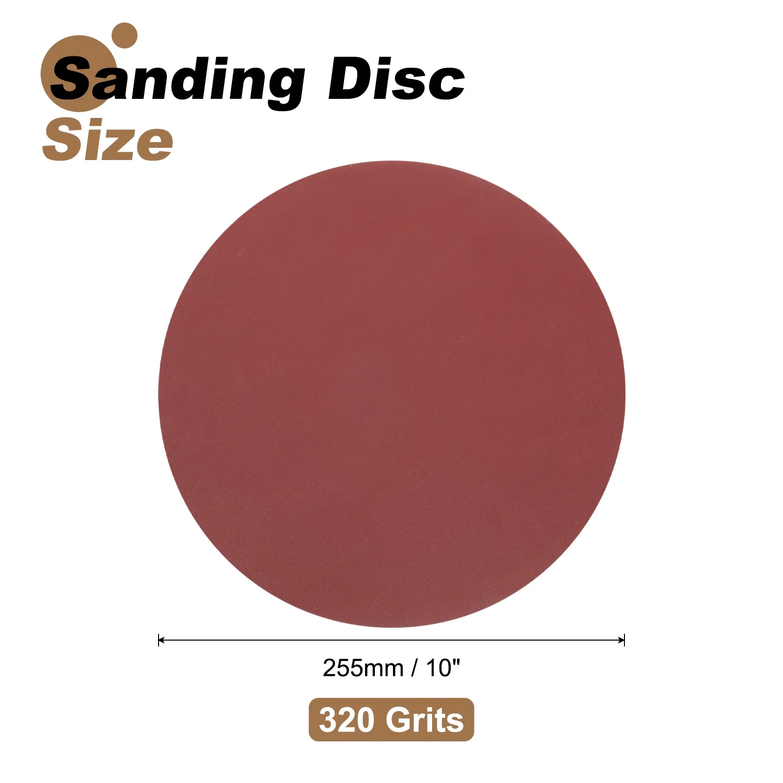Uxcell 10pcs 10" Hook and Loop Sanding Discs 320 Grits Aluminum Oxide Sandpapers - Image 2