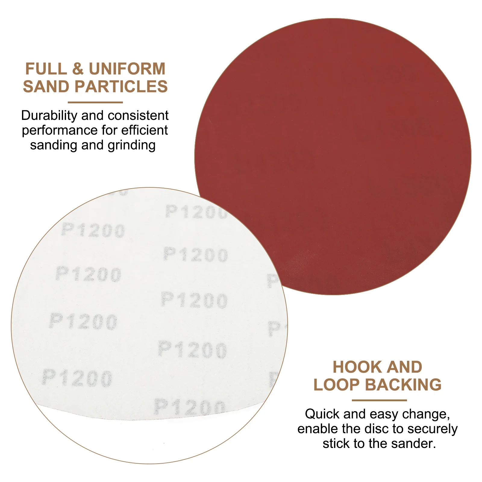 Uxcell 10pcs 10" Hook and Loop Sanding Discs 1200 Grits Aluminum Oxide Sandpapers - Image 5