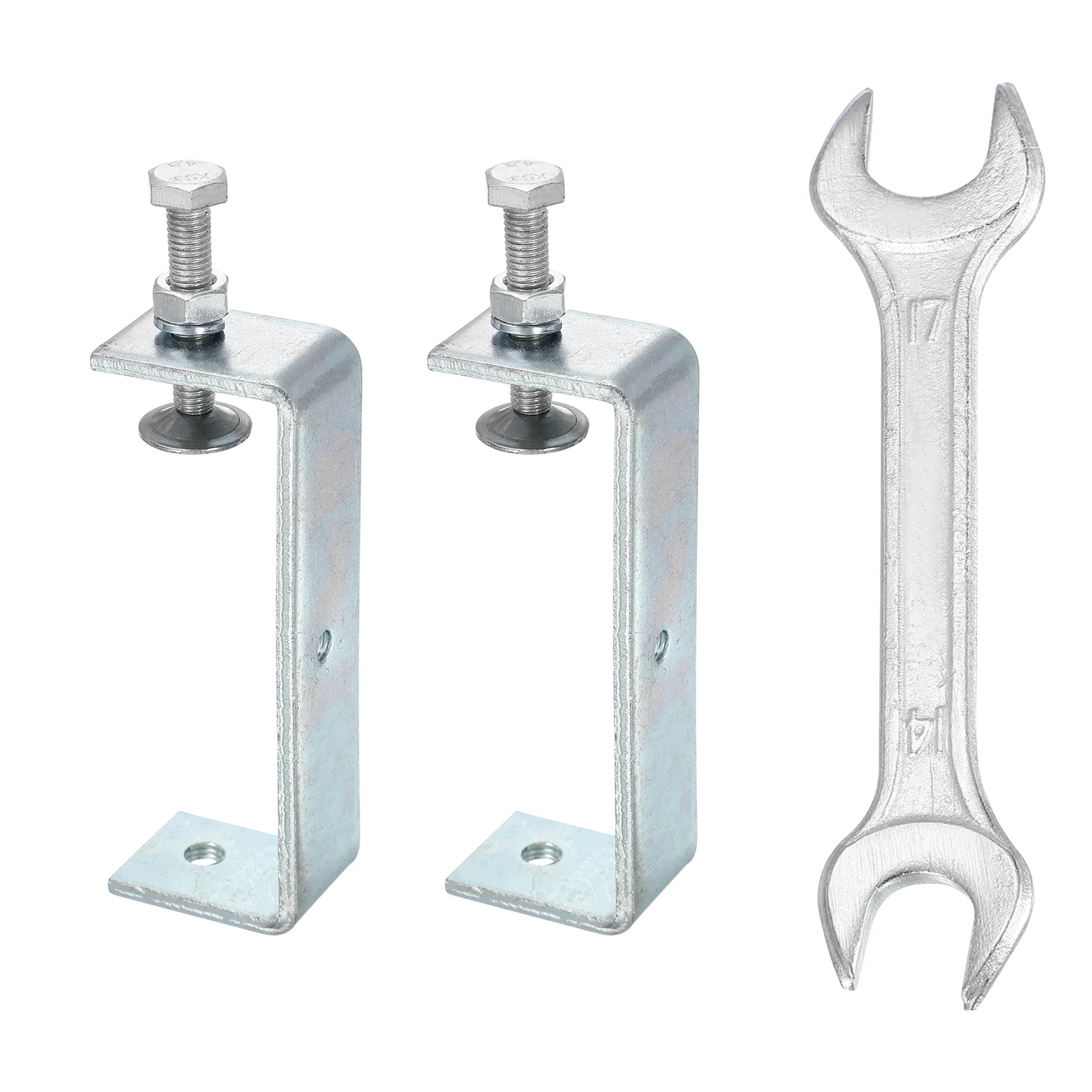 2Pcs Carbon Steel C Clamps Mini 5-1/8" (130mm) Opening Galvanized U Clamp