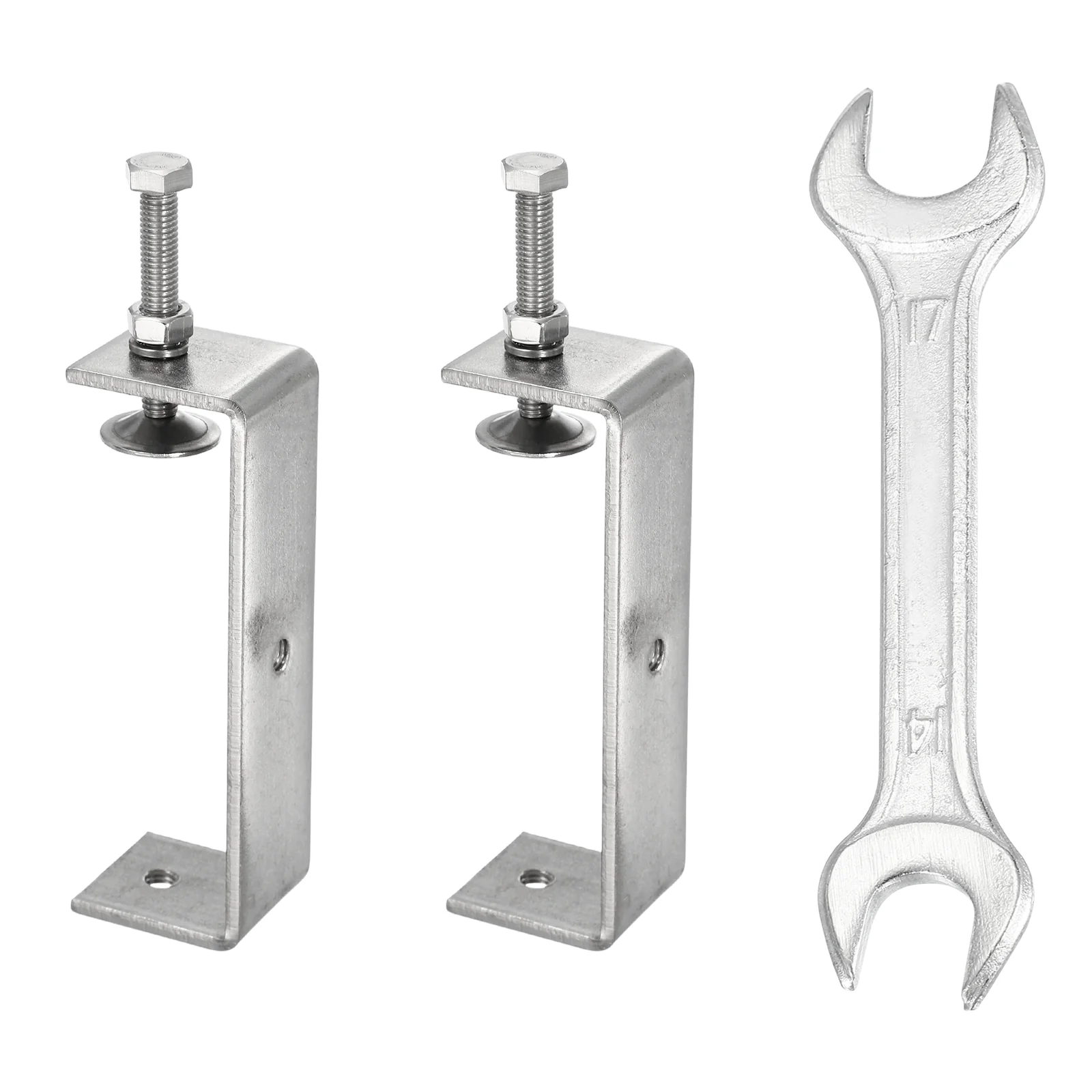2Pcs 304 Stainless Steel C Clamps Mini 4-3/4" (120mm) Opening Galvanized U Clamp