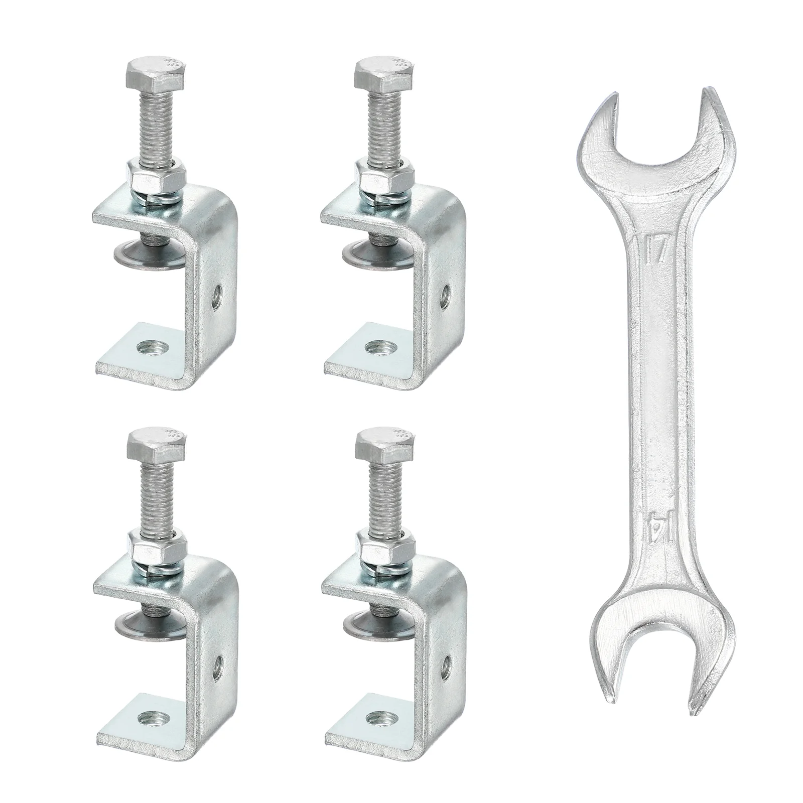 4Pcs Carbon Steel C Clamps Mini 1-3/4" (45mm) Opening Galvanized U Clamp