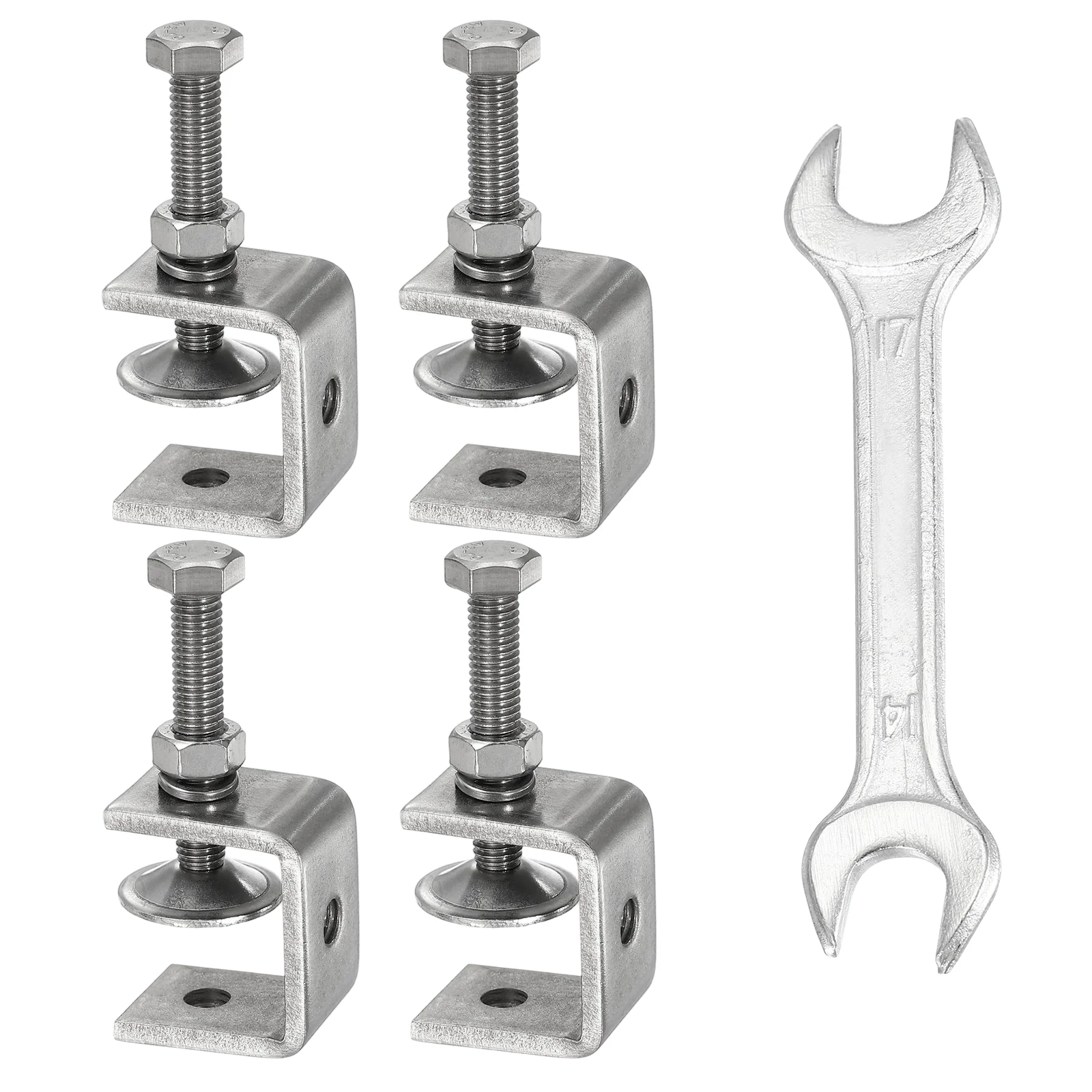 4Pcs 304 Stainless Steel C Clamps Mini 1-1/4" (30mm) Opening Galvanized U Clamp