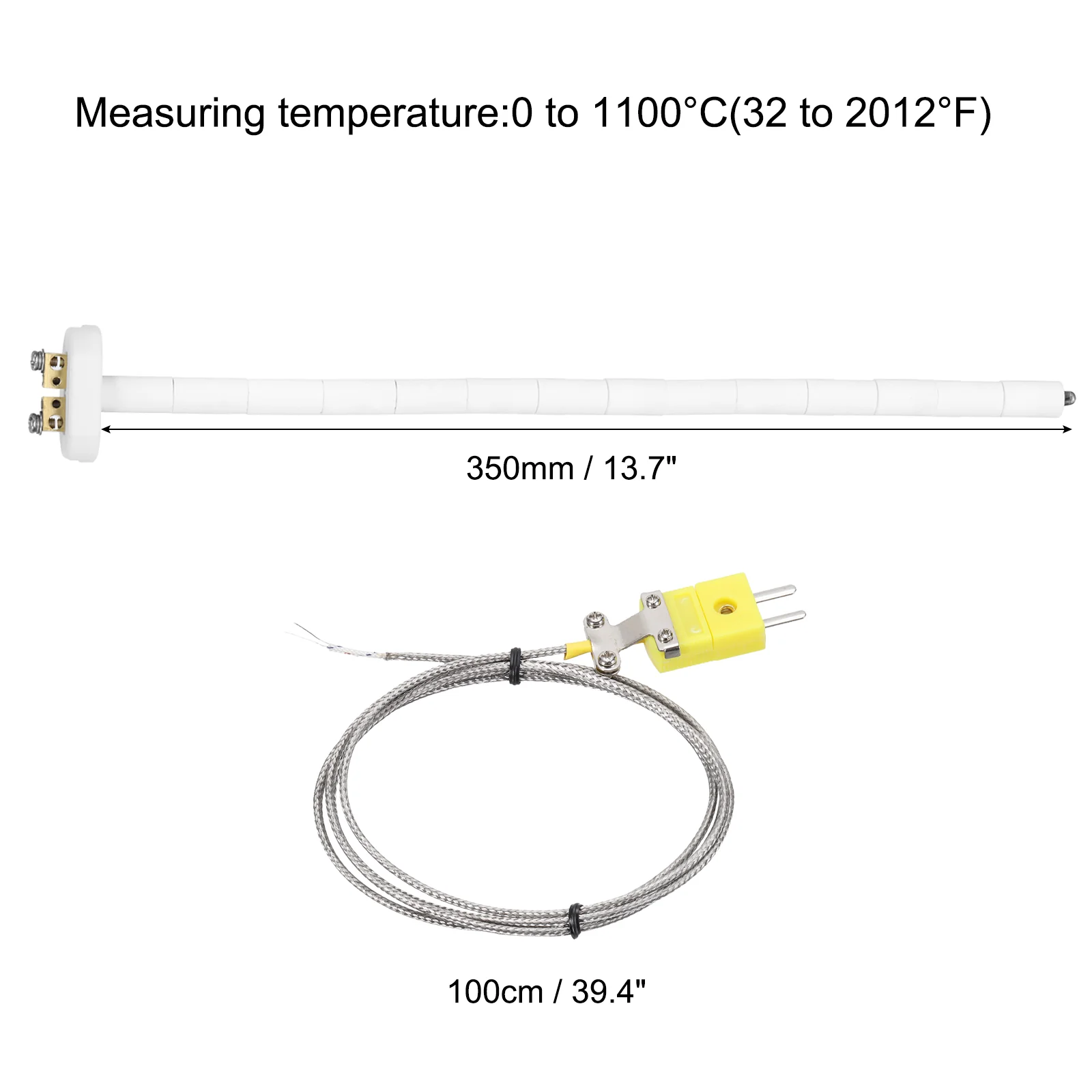 13.7" K Type Thermocouple Probe with 3.3 ft Thermocouple Wire 2x350mm - Image 2