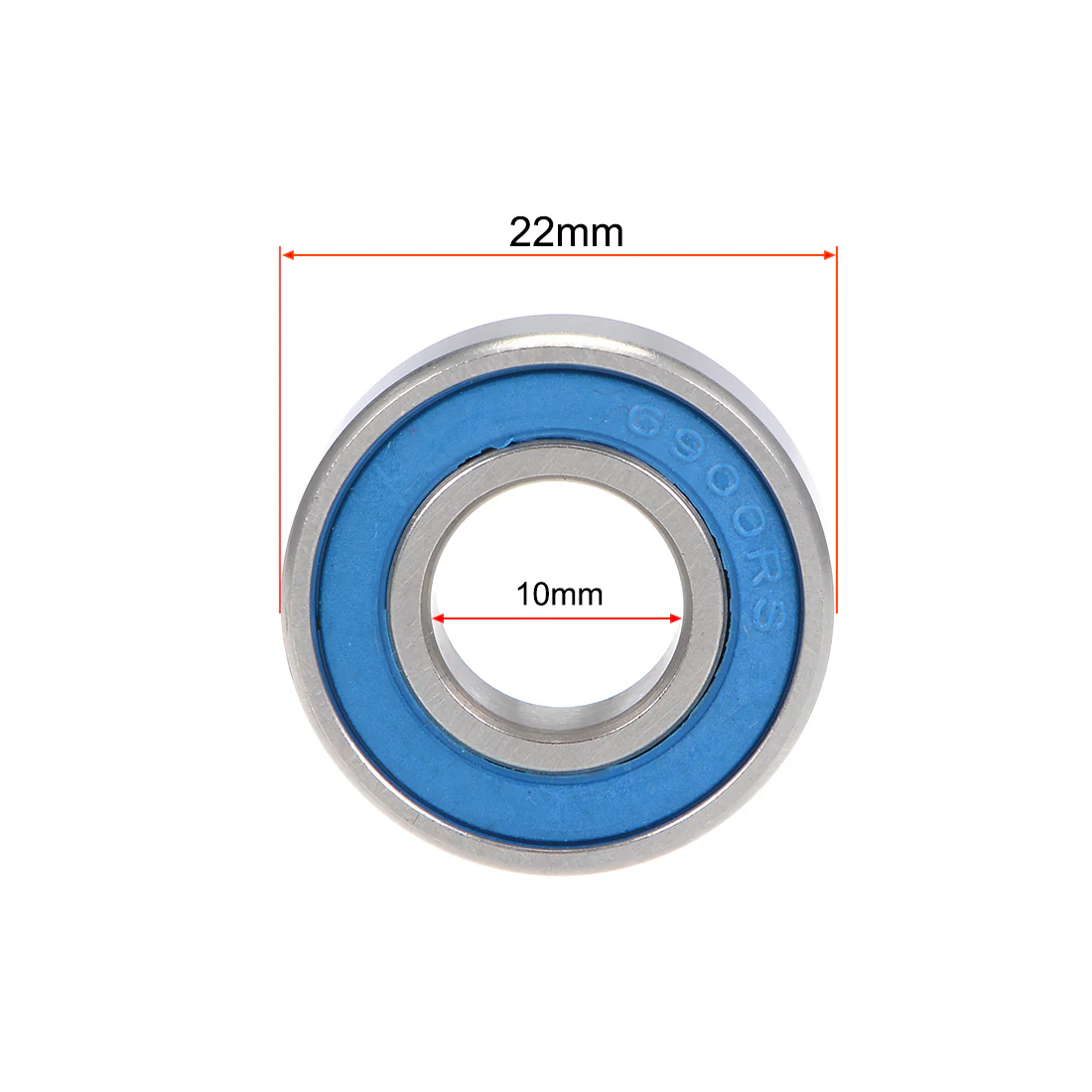 Uxcell Ball Bearings 10x22x6mm Double Sealed Chrome Steel Blue Cover P6 2pcs - Image 4