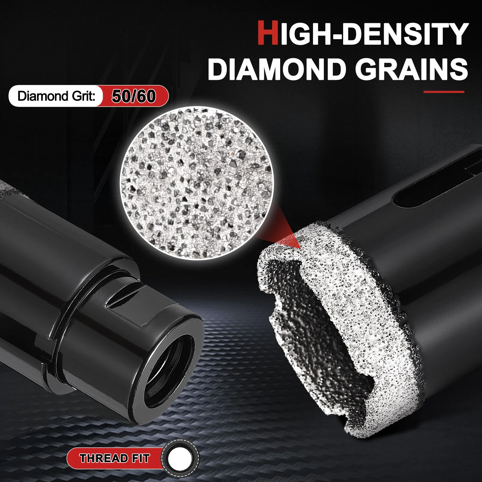 Diamond Core Drill Bit Kit Diamond Hole Saw with Thread Fit Angle Grinders for Ceramic - Image 75