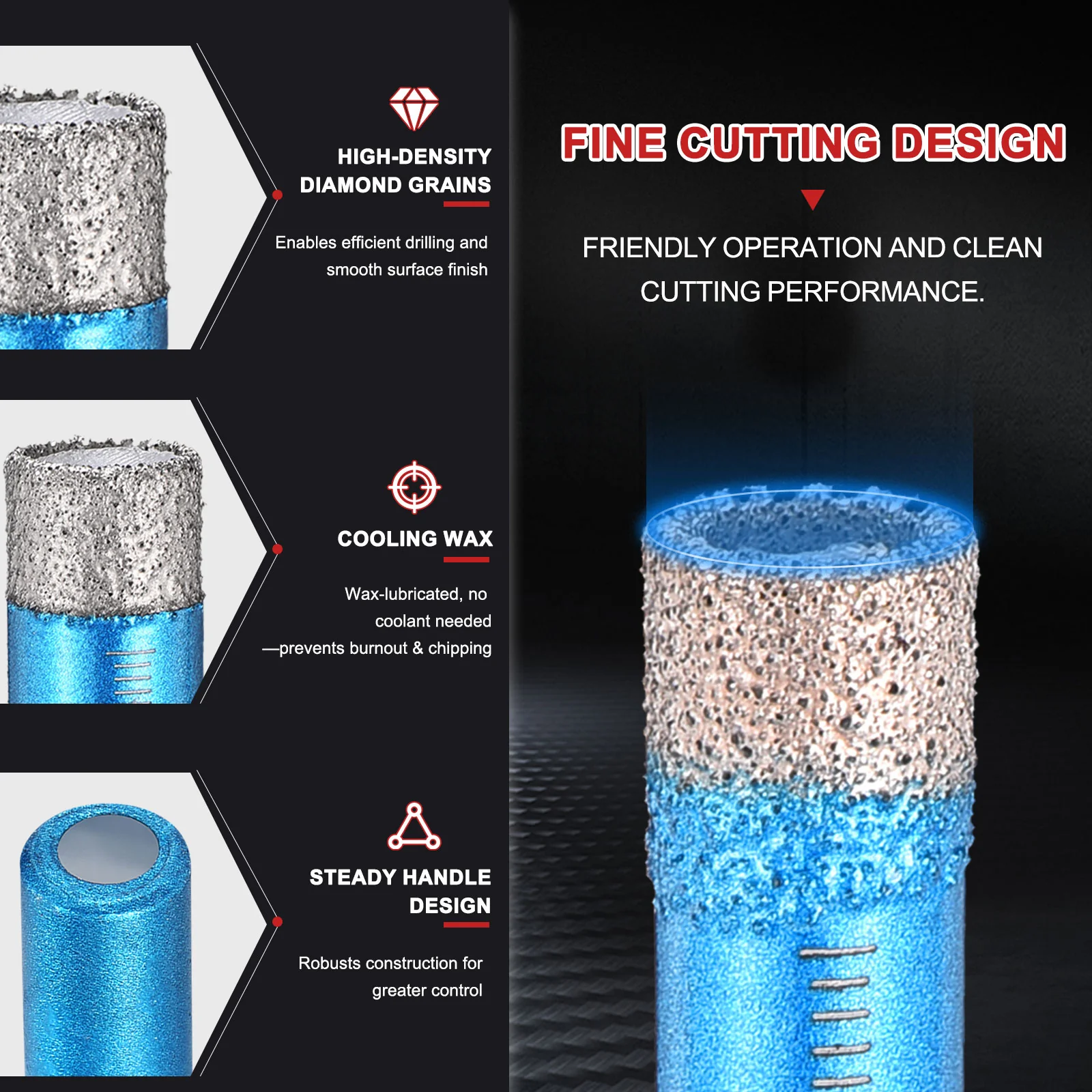 Dry Diamond Drill Bits Set, Diamond Hole Saw Tile Drill Bit - Image 16