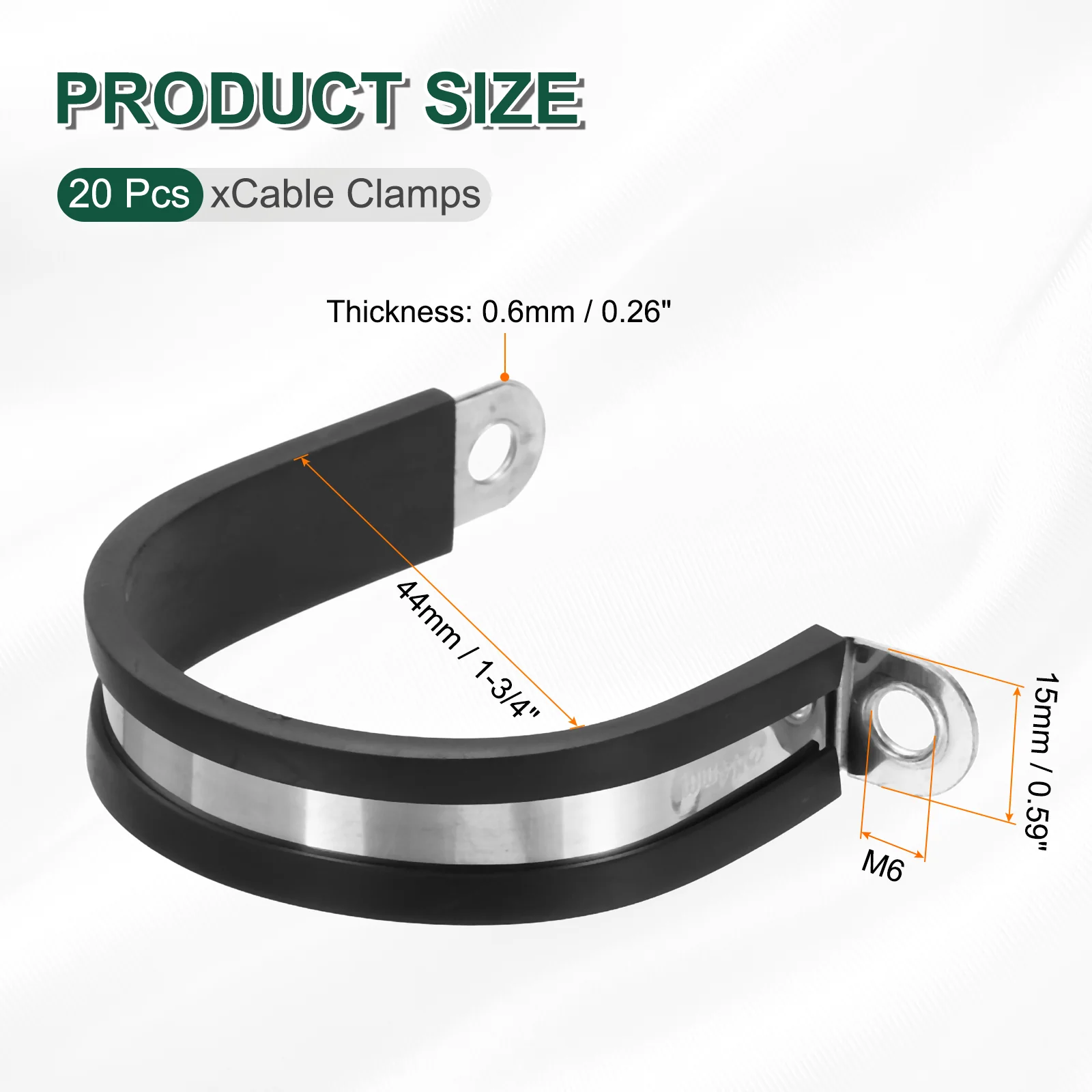 20pcs 1-3/4 Inch Stainless Steel Cable Clamp Conduit Wire Holder Strap Clip - Image 2