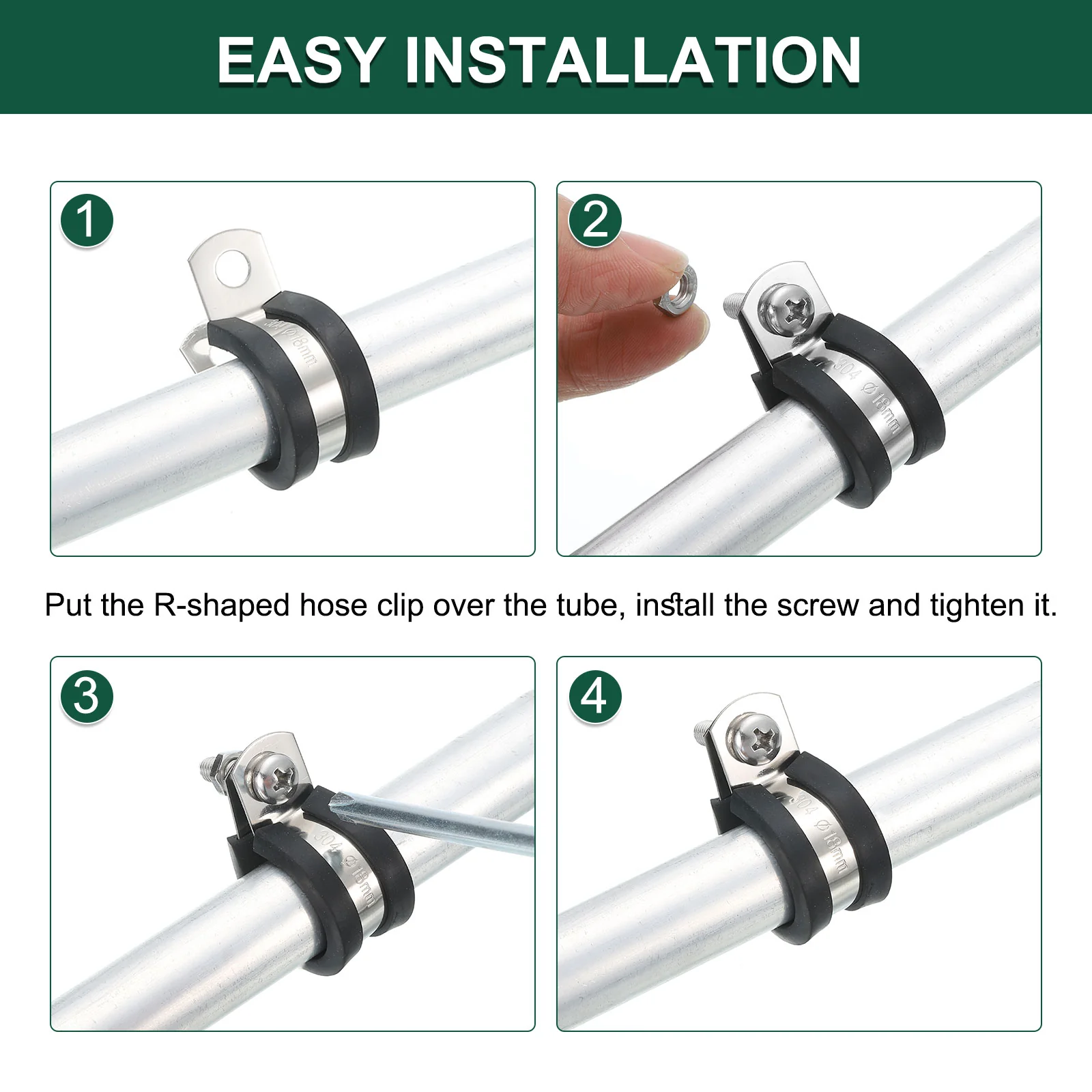 20pcs 15/16 Inch Stainless Steel Cable Clamp Conduit Wire Holder Strap Clips - Image 4