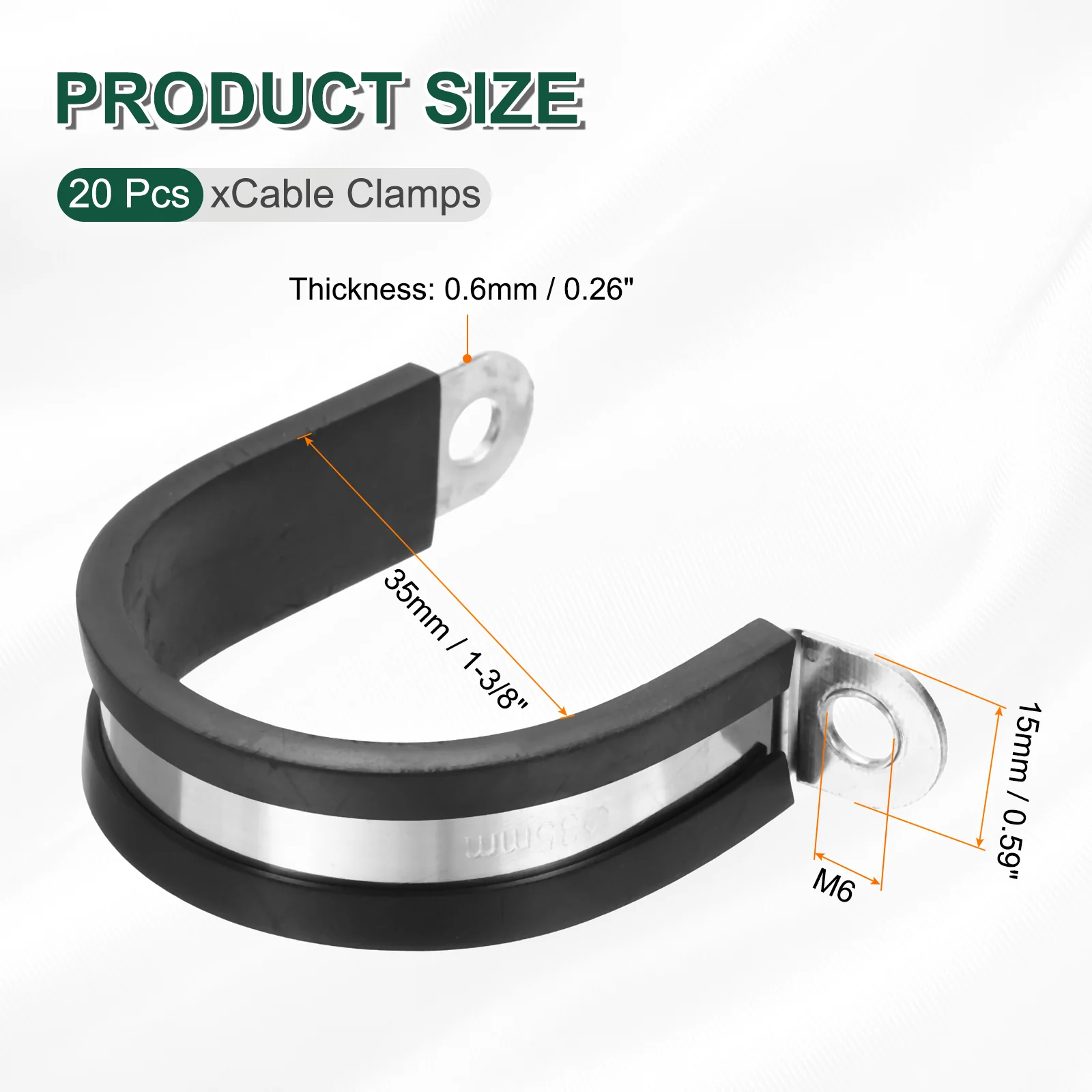 20pcs 1-3/8 Inch Stainless Steel Cable Clamp Conduit Wire Holder Strap Clips - Image 2