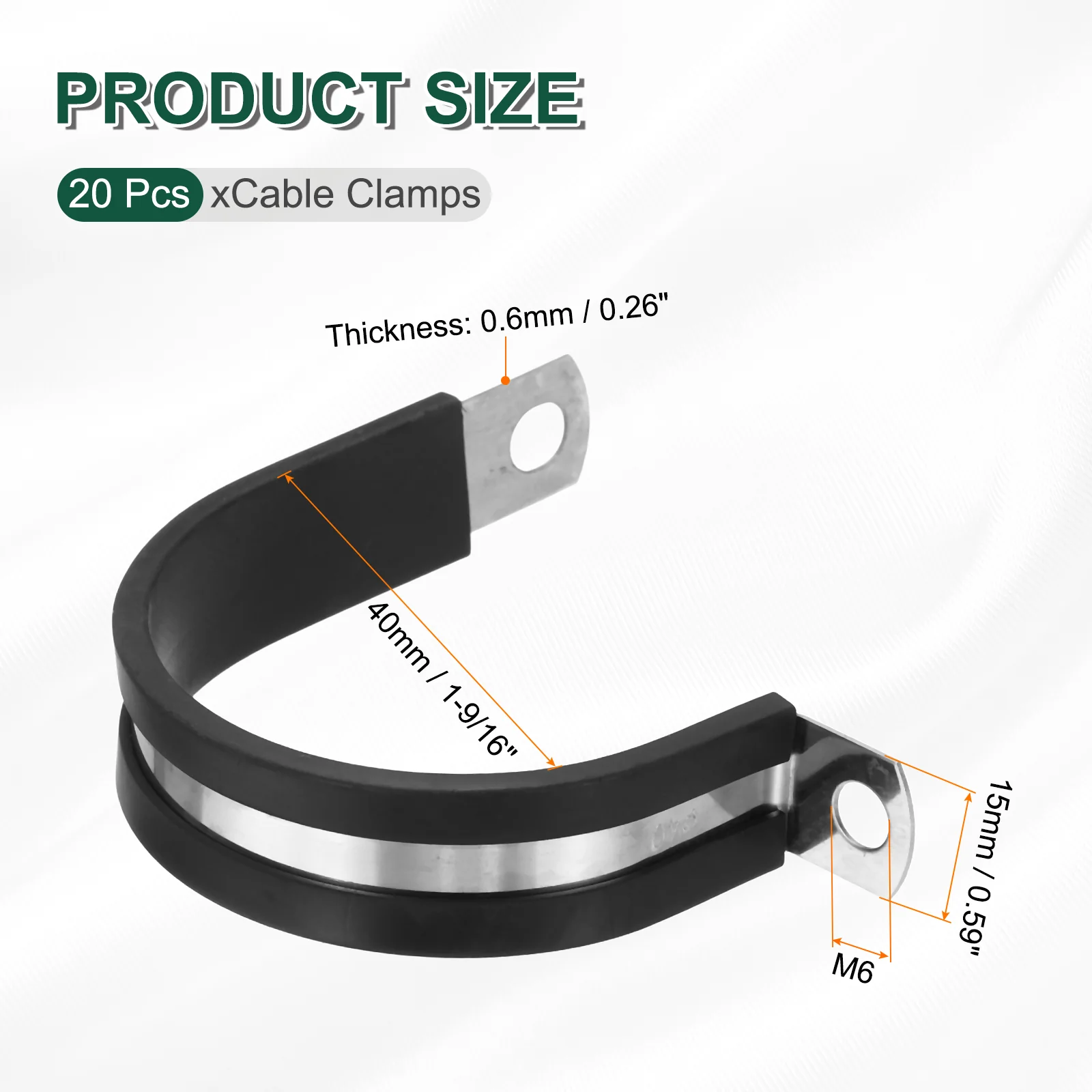 20pcs 1-9/16 Inch Stainless Steel Cable Clamp Conduit Wire Holder Strap Clips - Image 2
