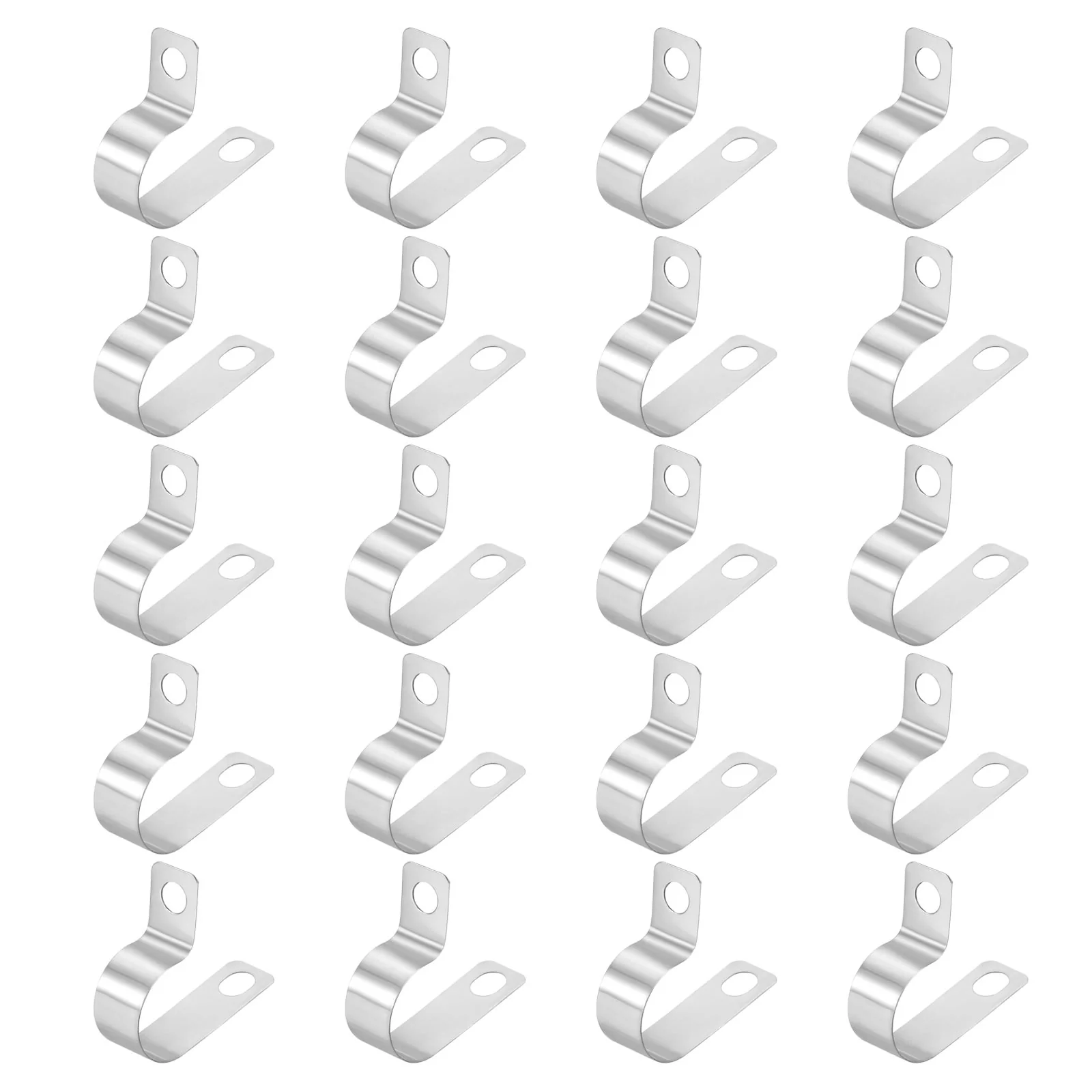20pcs 5/8" (16mm) Stainless Steel Cable Clips Conduit Wire Holder Strap Clamp