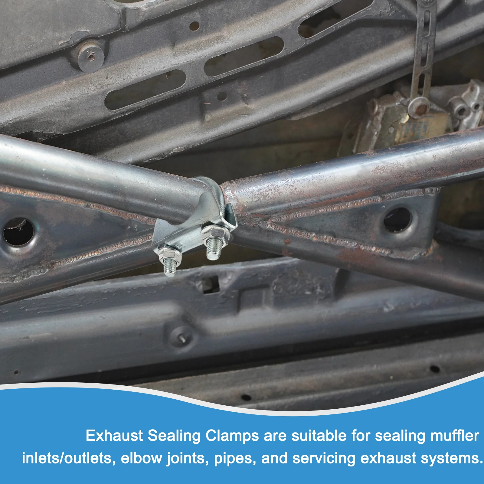 U Bolt Muffler Exhaust Clamp 42mm/1.7" Galvanized Iron U-Bolt Clamps - Image 5