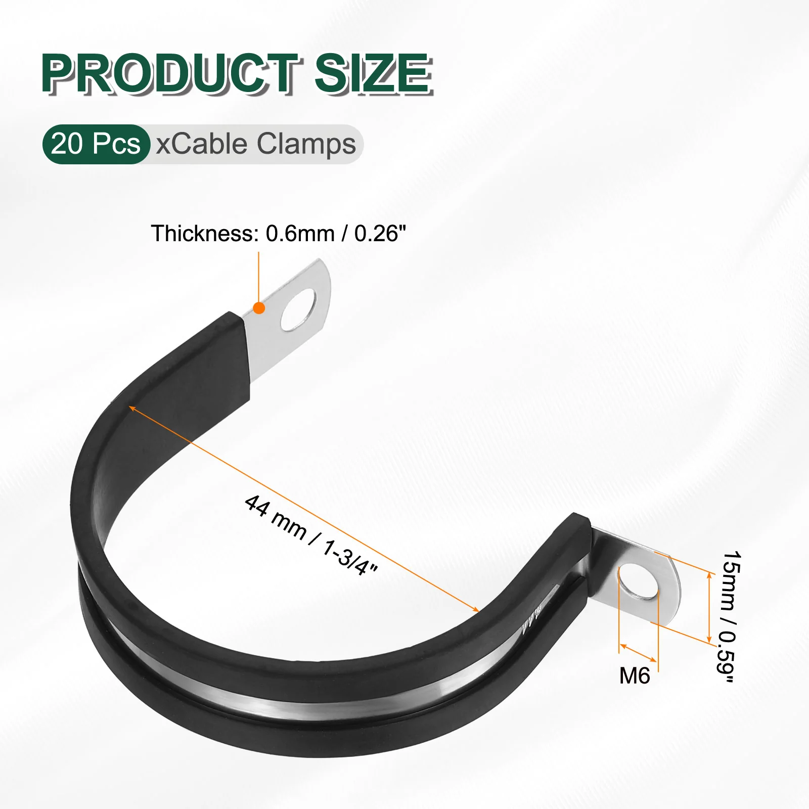20pcs 1-3/4" Stainless Steel Cable Clamp Conduit Wire Holder Strap Clip - Image 2
