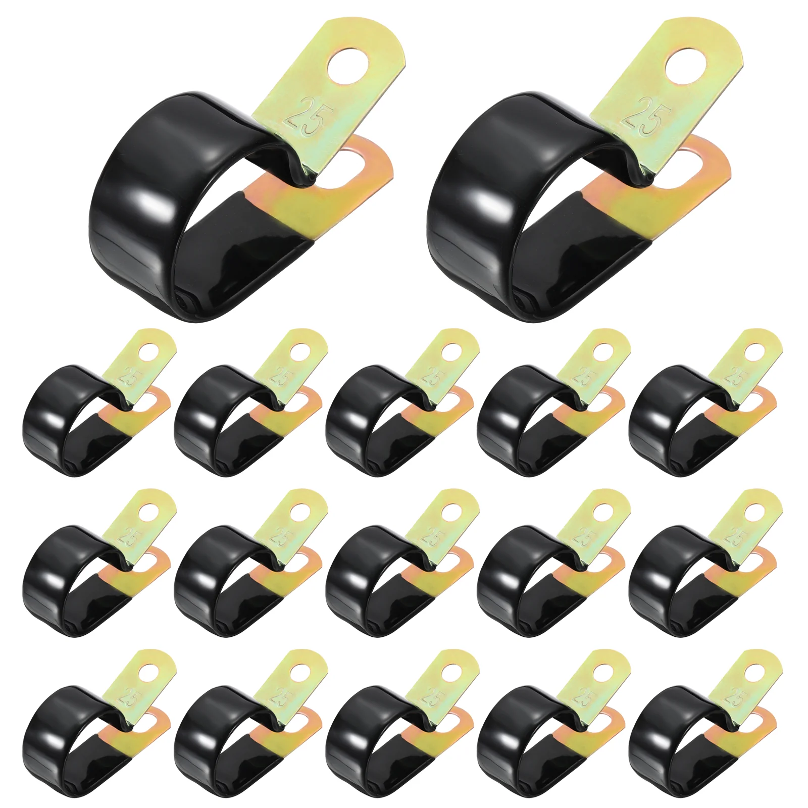 20pcs 1" Vinyl Coated Cable Clamps Closed Clip Vinyl Dipped Pipe Clamp