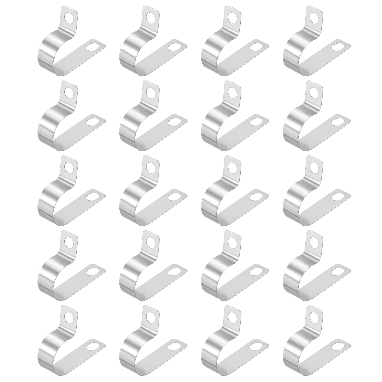 20pcs 11/16" (18mm) Stainless Steel Cable Clips Conduit Wire Holder Strap Clamp