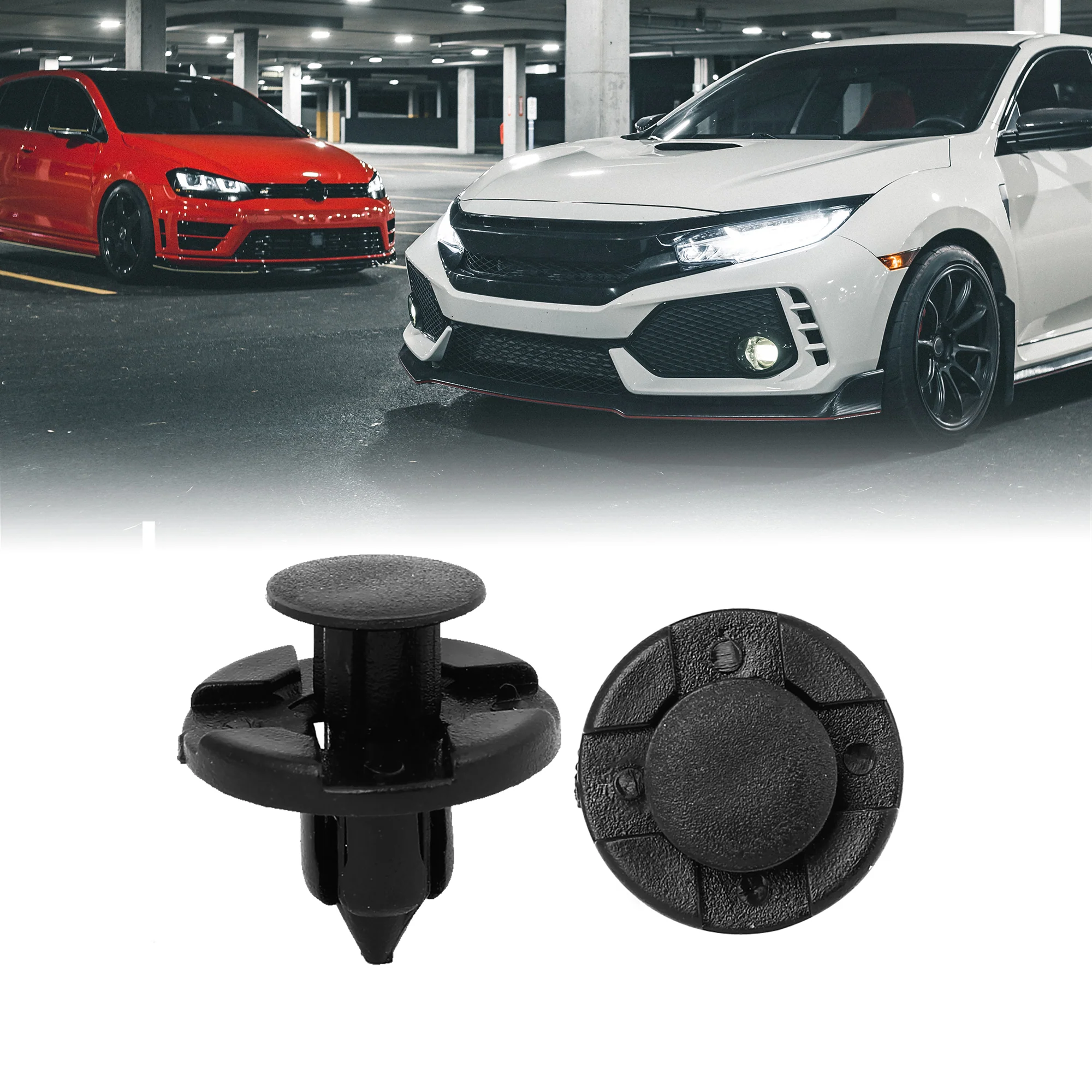 Uxcell 100pcs 8mm Hole Push Type Retainers Clips Bumpers Splash Guards Wheel Arch Plastic Rivets - Image 7