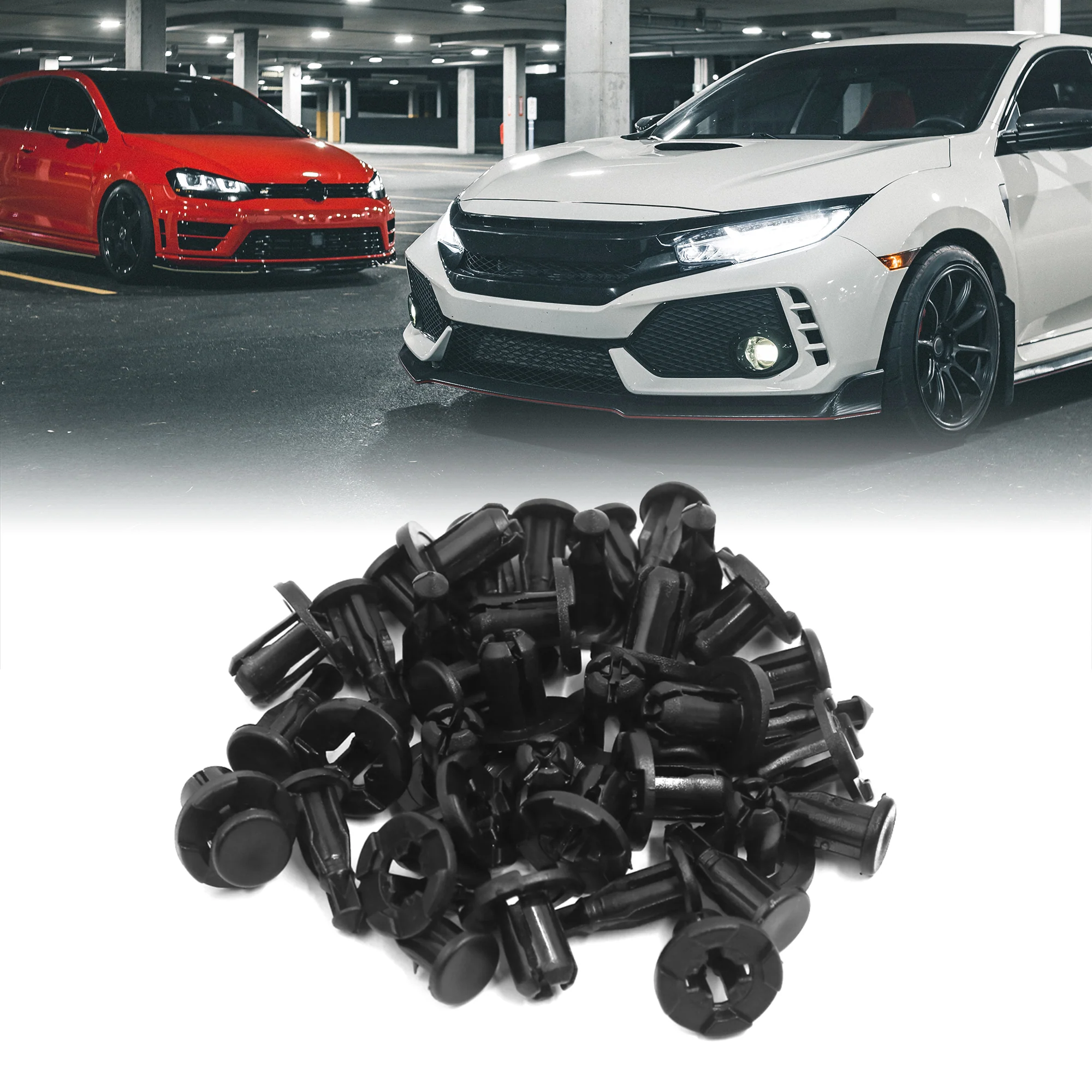 Uxcell 20Pcs Fit 10mm Hole Plastic Rivets Fastener Fender Bumper Push Clips - Image 4