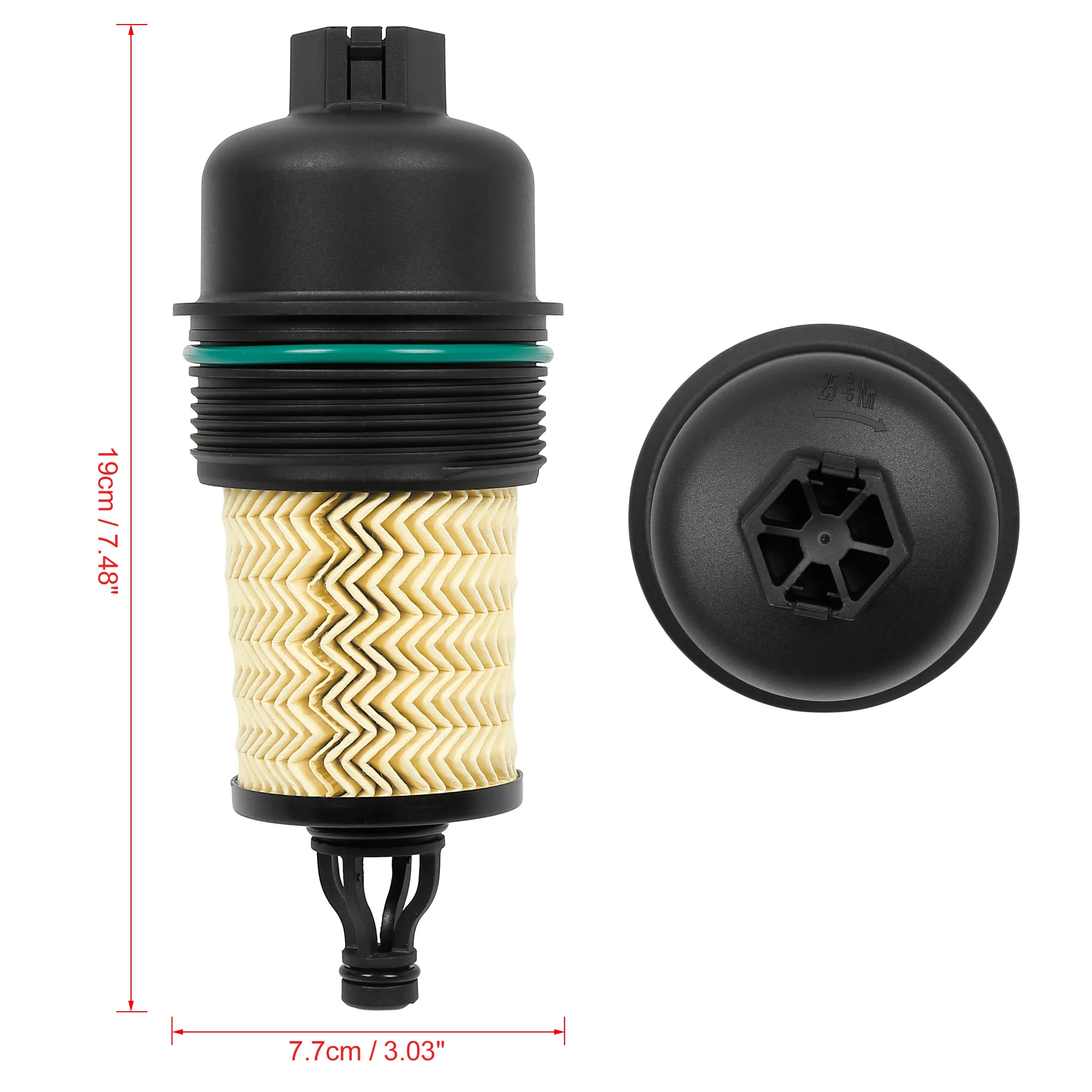 Black Durable Oil Filter Cap Cover 311401 Replacement for Ghibli 2014-2019 - Image 4