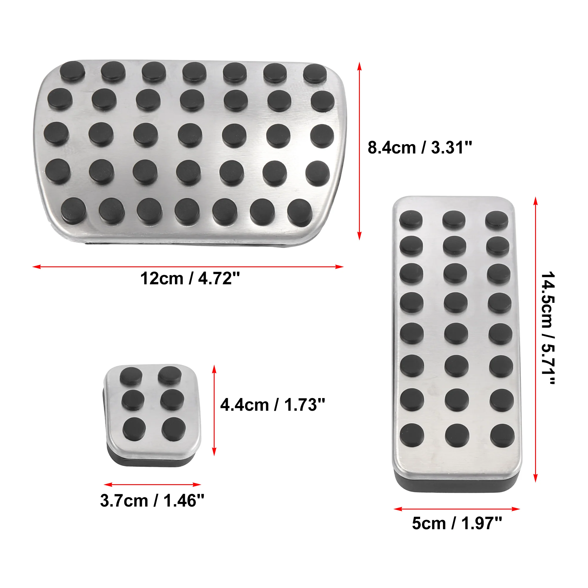 3 Pcs Car Anti-Slip Brake Gas Foot Pedal Pads Stainless Steel Accelerator Pedal Covers for Mercedes-Benz - Image 4