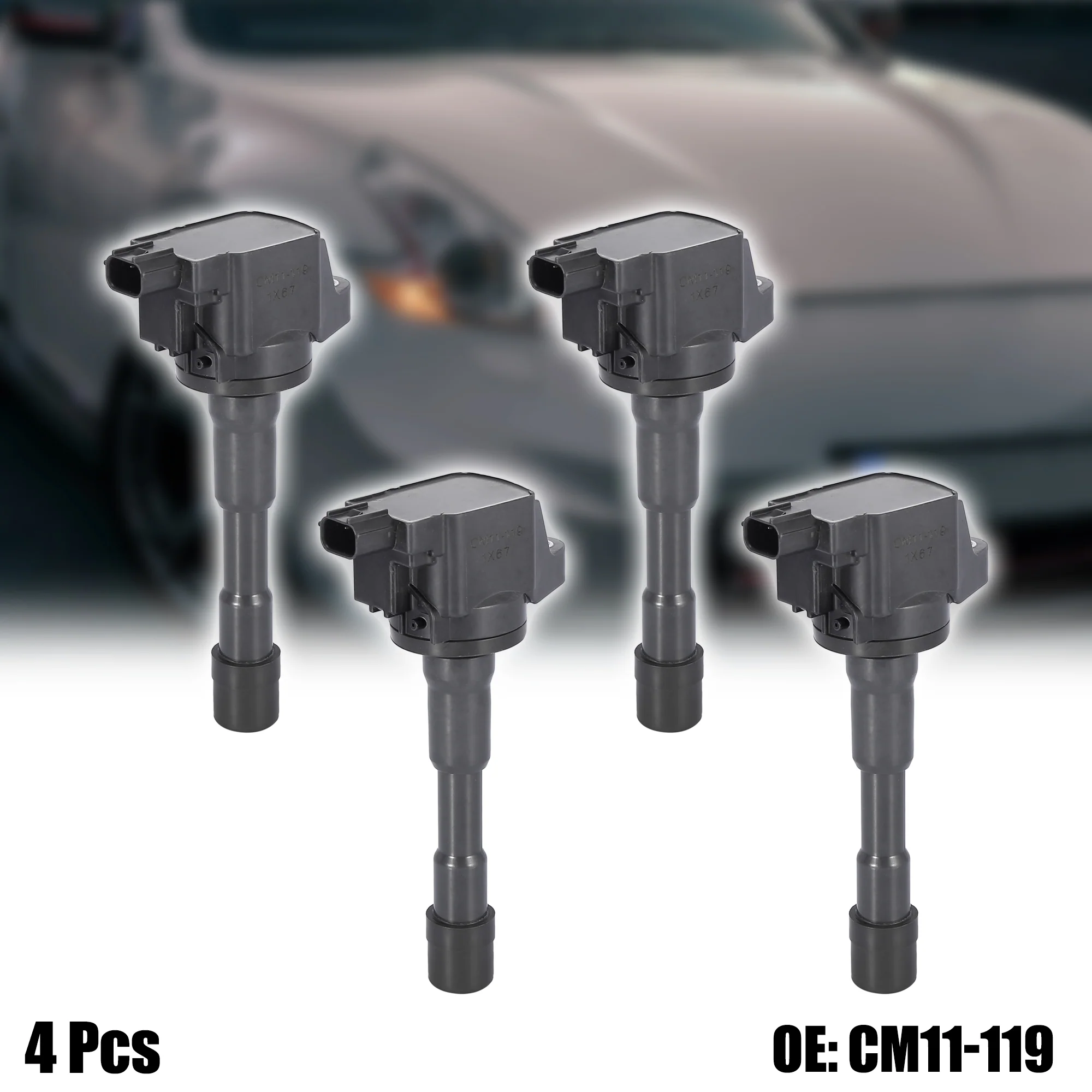 4pcs Car Automobile Ignition Coil Engine Ignition Coil Replacement for Honda CM11-119 - Image 2